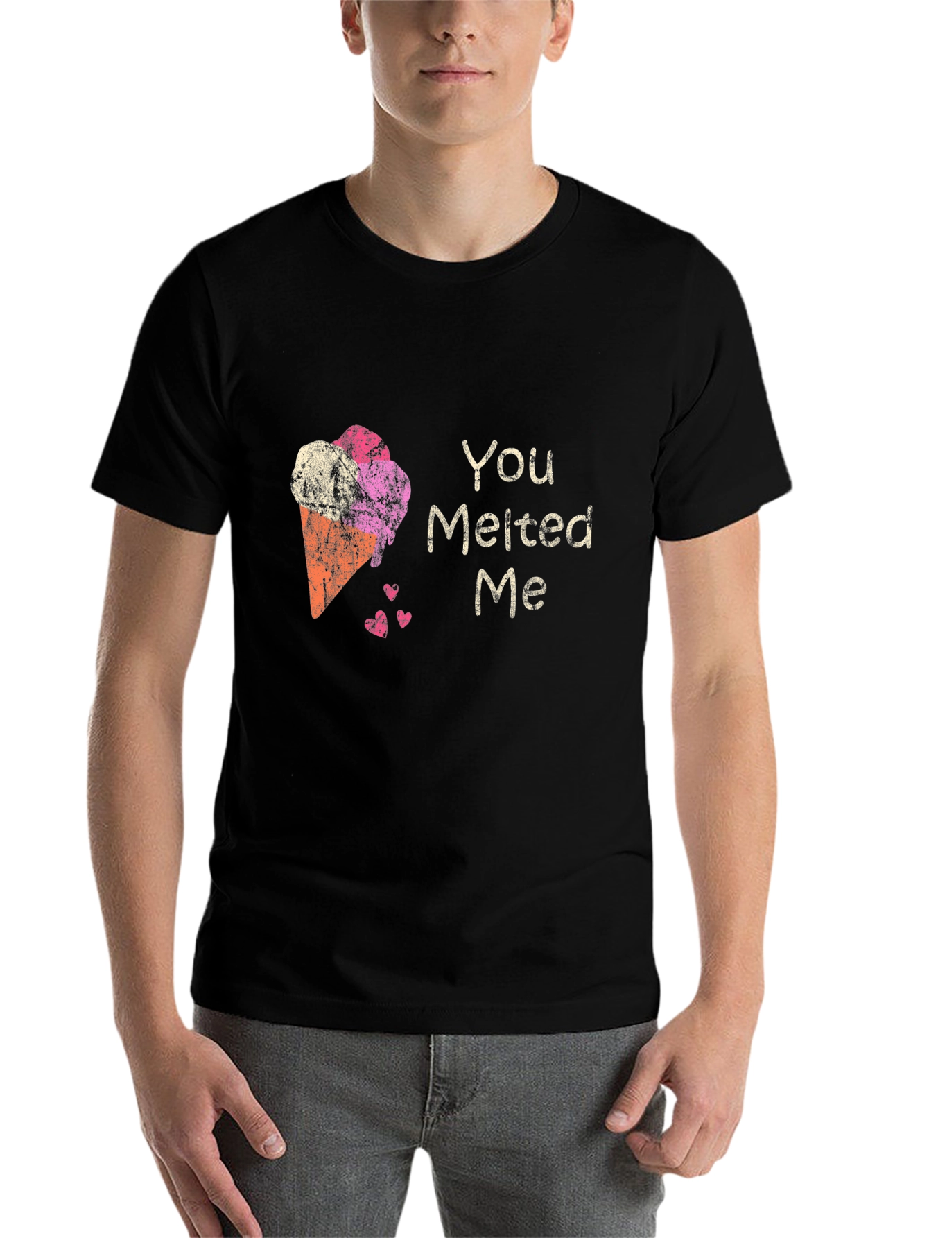 Black You Melted Me Ice Cream Graphic Tee view 7