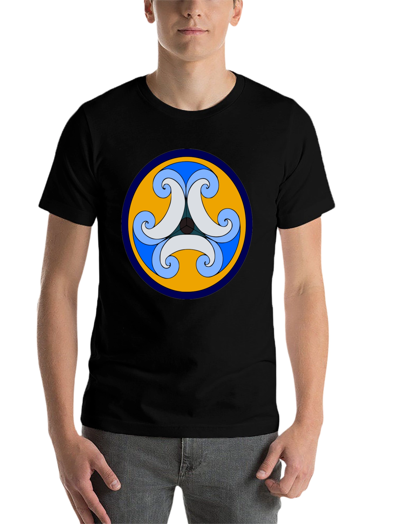 Black Triskelion Graphic Tee - Stylish Men's Black T-Shirt view 7