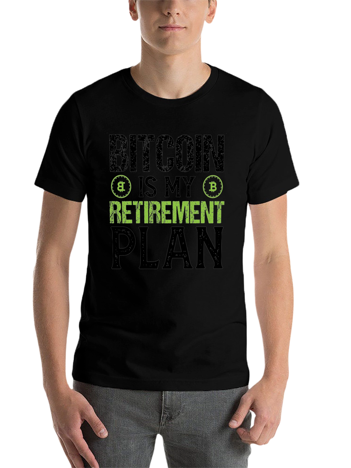 Black Bitcoin Retirement Plan Black T-Shirt Crypto Investor view 7