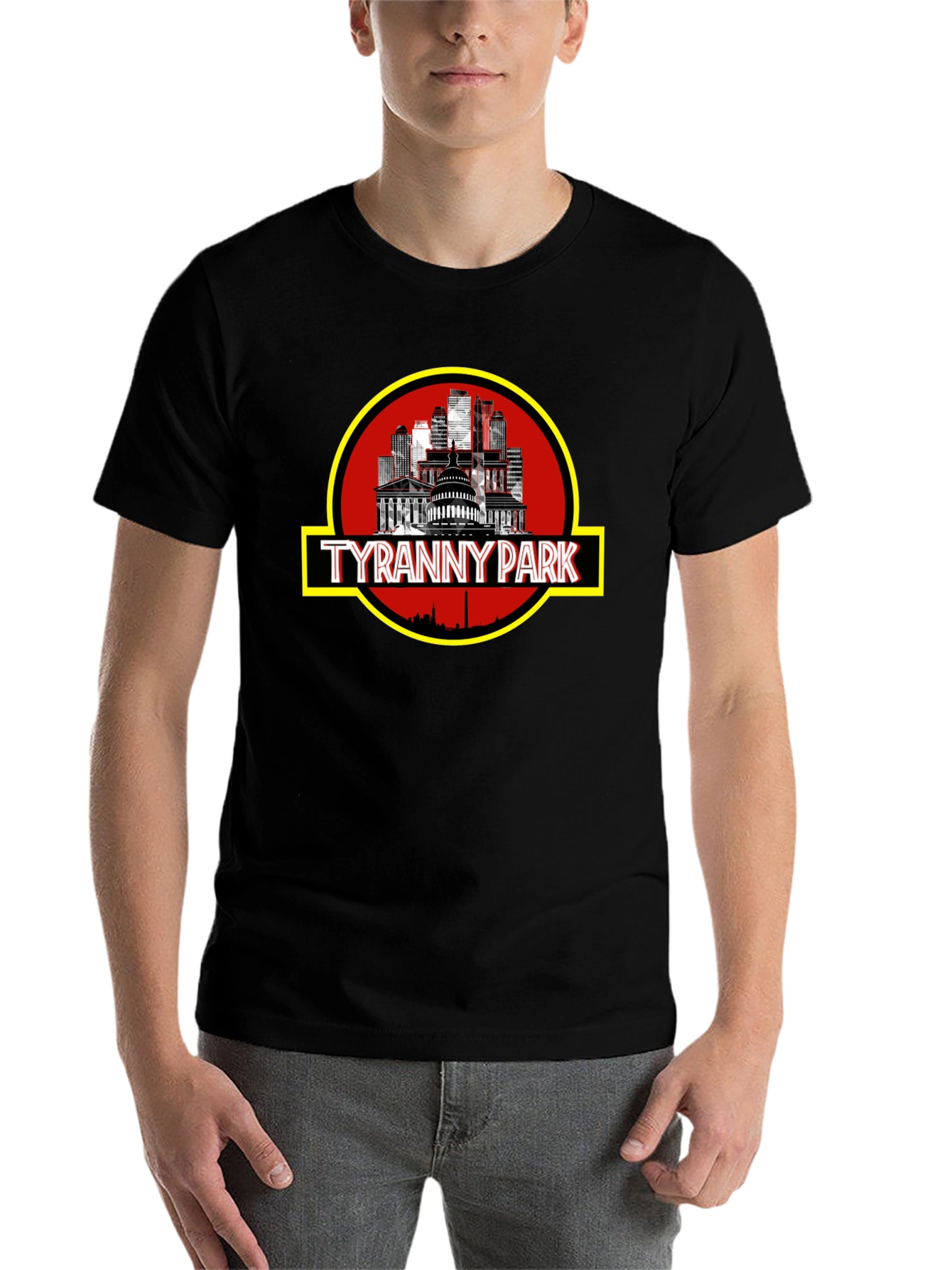 Black Tyranny Park Graphic T-Shirt - Political Statement Tee view 7