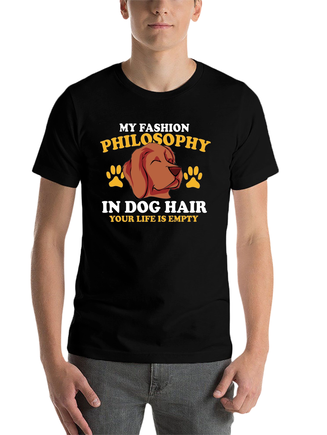 Black Dog Hair Fashion Philosophy T-Shirt view 7