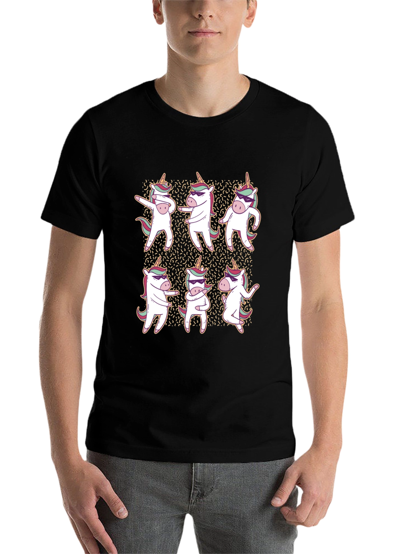 Black Dancing Unicorns Graphic Tee view 7