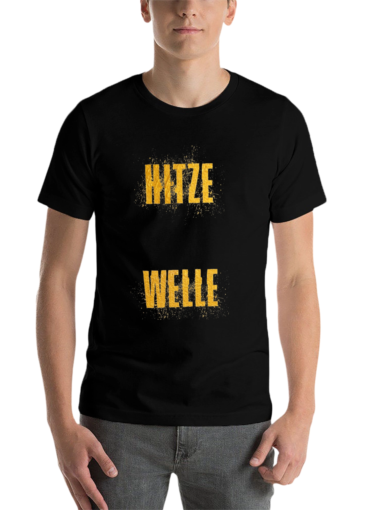 Black Hitzewelle Black Graphic Tee - Heatwave T-Shirt view 7