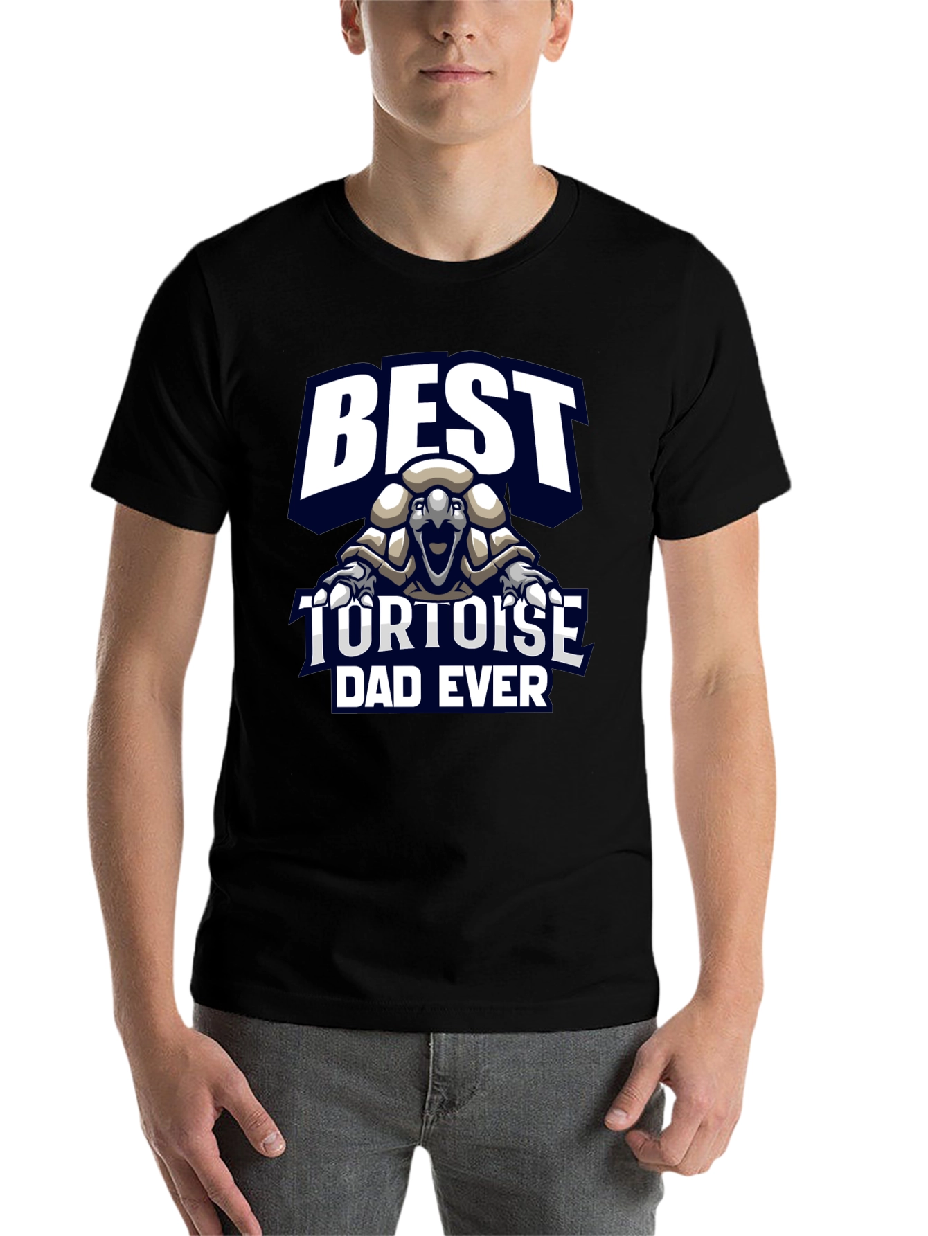 Black Best Tortoise Dad Ever Graphic T-Shirt view 7