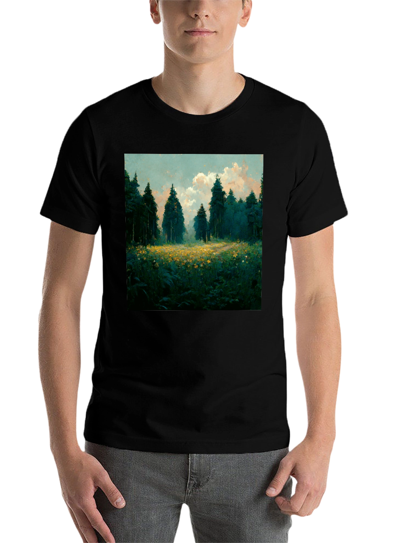Black Nature Forest T-Shirt view 7