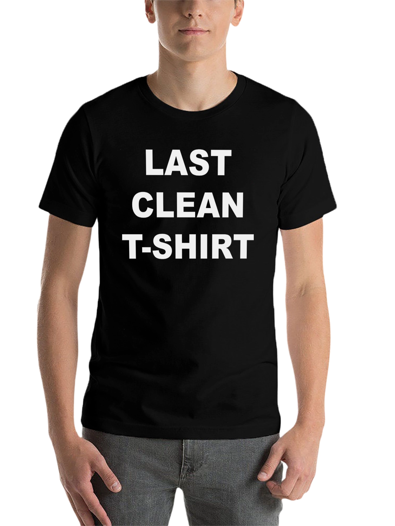 Black Last Clean T-Shirt - Novelty Graphic Tee view 7