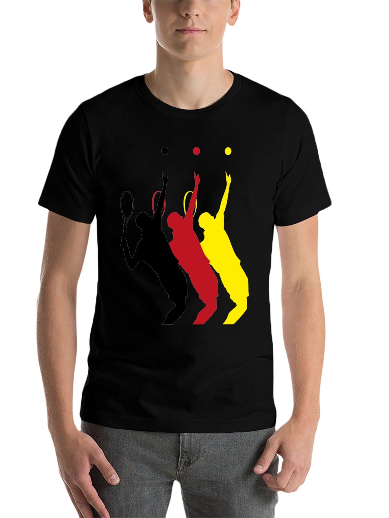 Black Tennis Player T-Shirt - Black view 7
