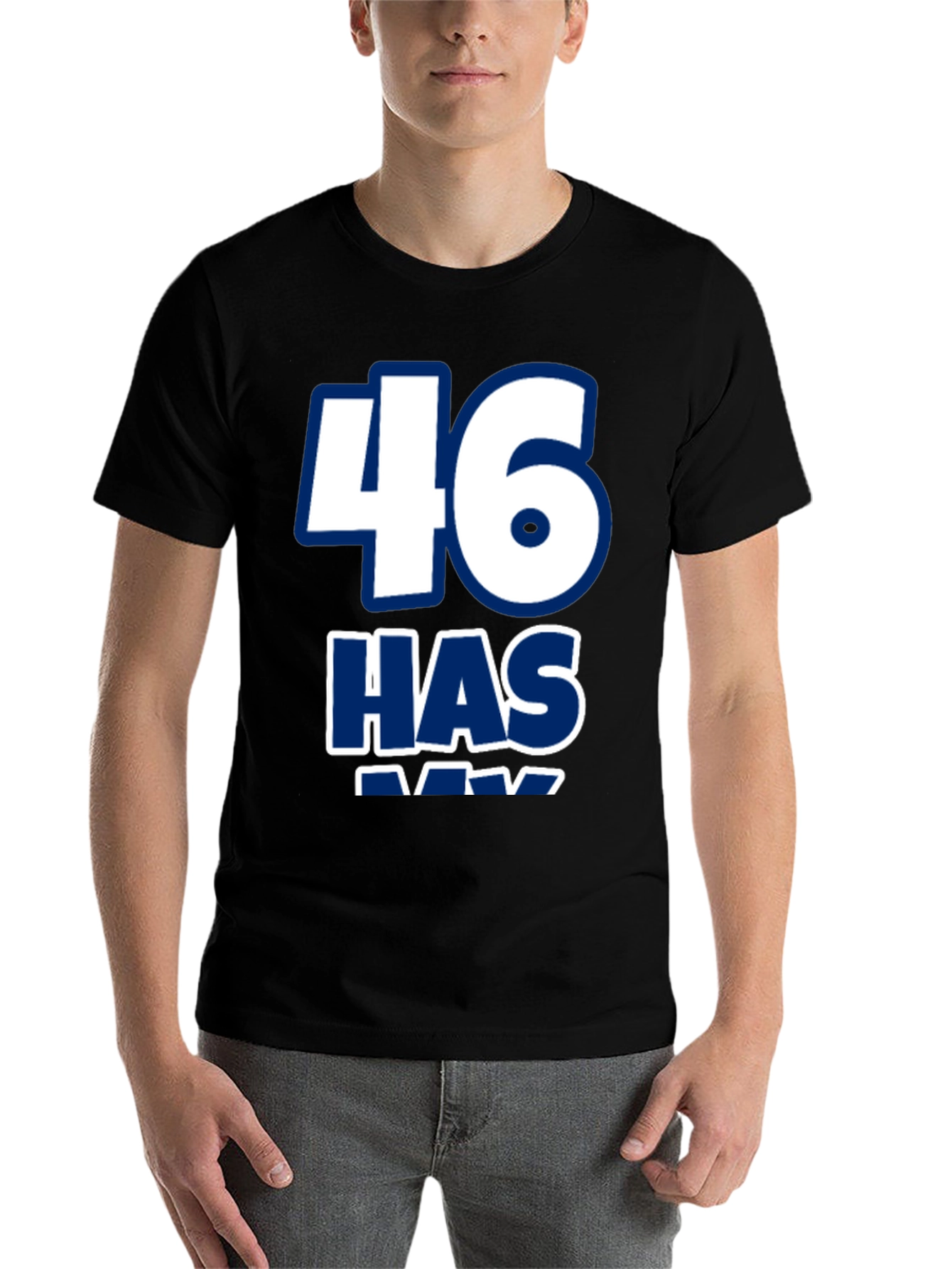 Black Funny "46 Has" Graphic Novelty Tee view 7