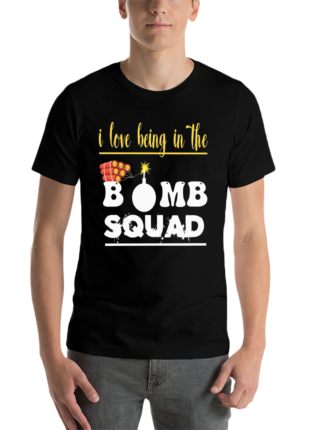 Black Bomb Squad Graphic Tee - Explosive Humor T-Shirt view 7
