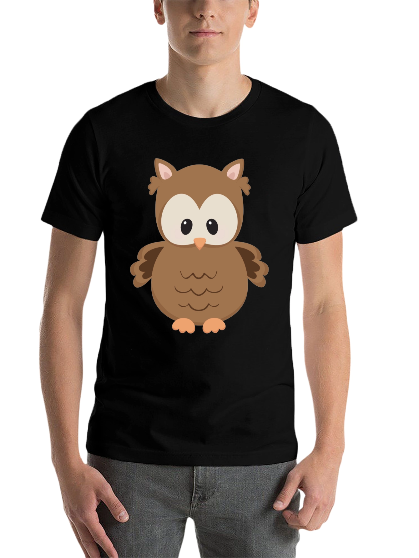 Black Owl Graphic Print T-Shirt - Unisex view 7