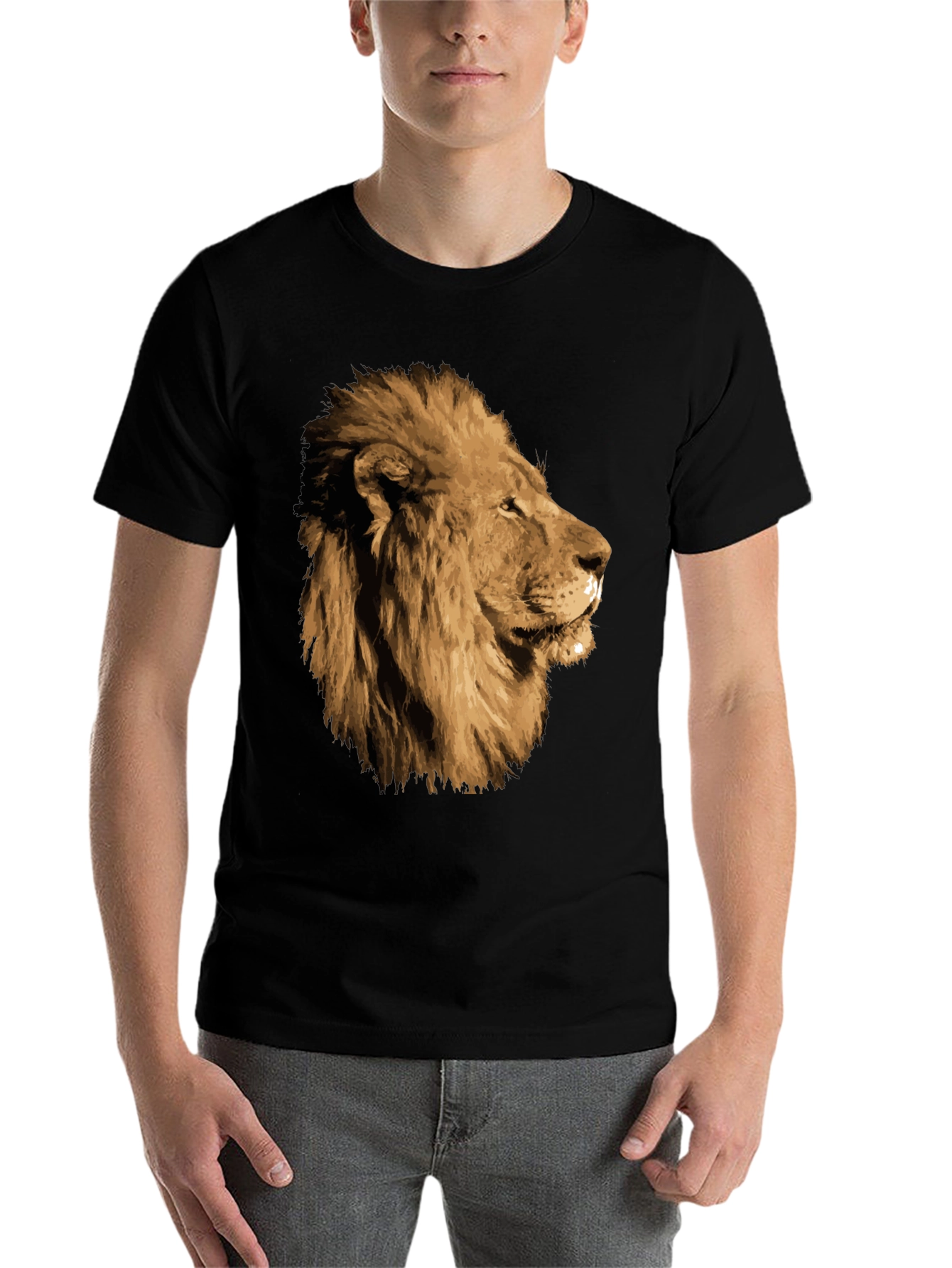 Black Lion Graphic T-Shirt - Black view 7