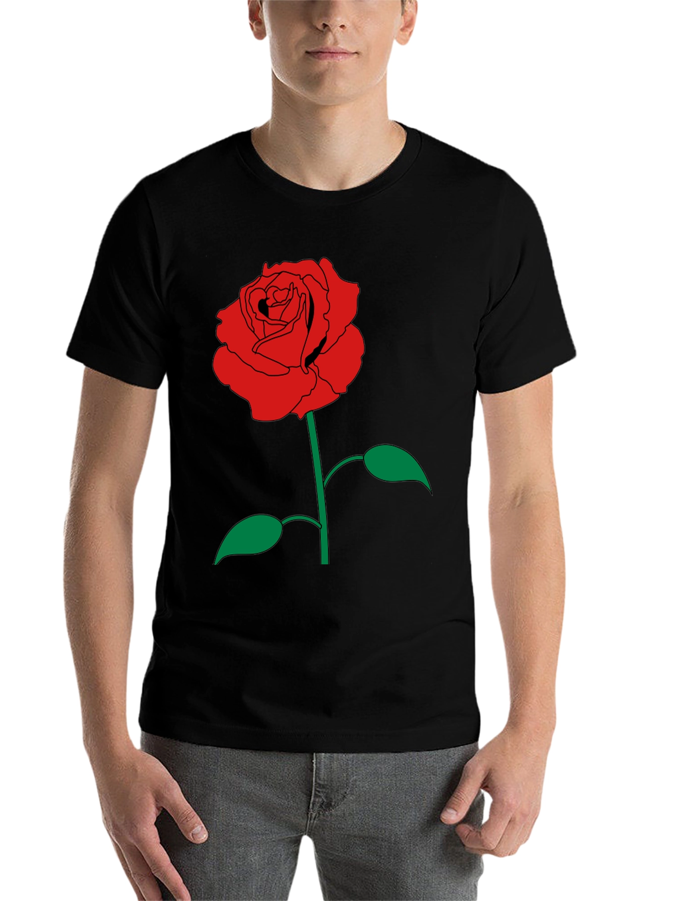 Black Rose Graphic Black T-Shirt view 7