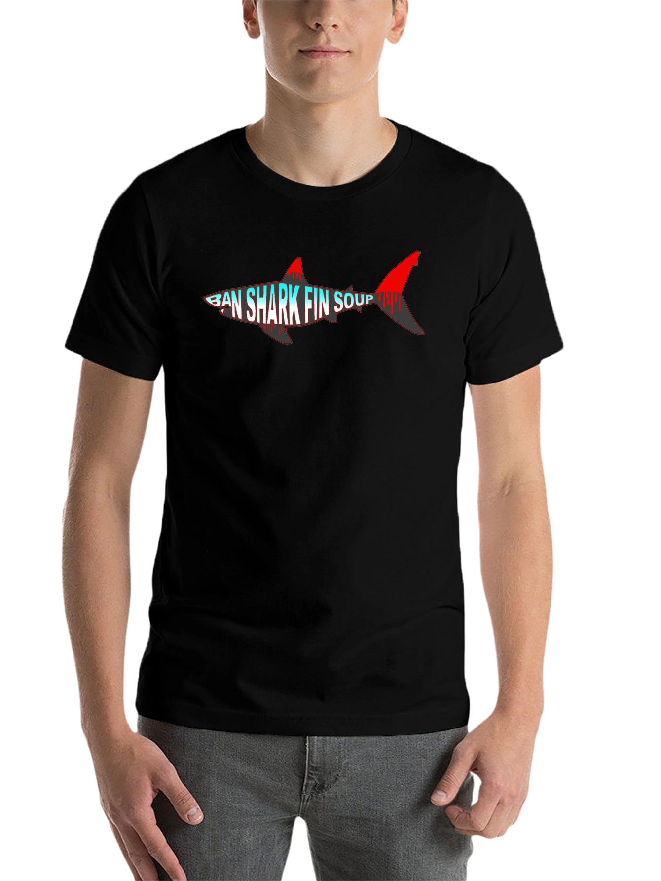 Black Ban Shark Fin Soup T-Shirt view 7