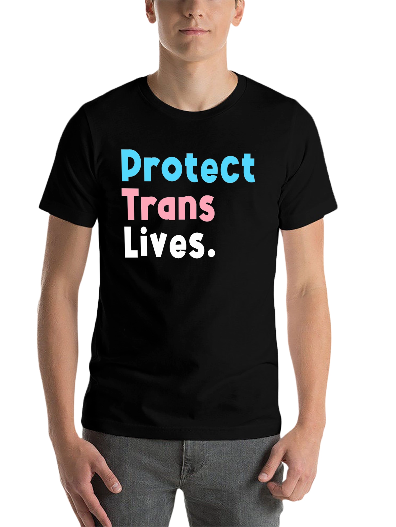 Black Protect Trans Lives T-Shirt - Black view 7