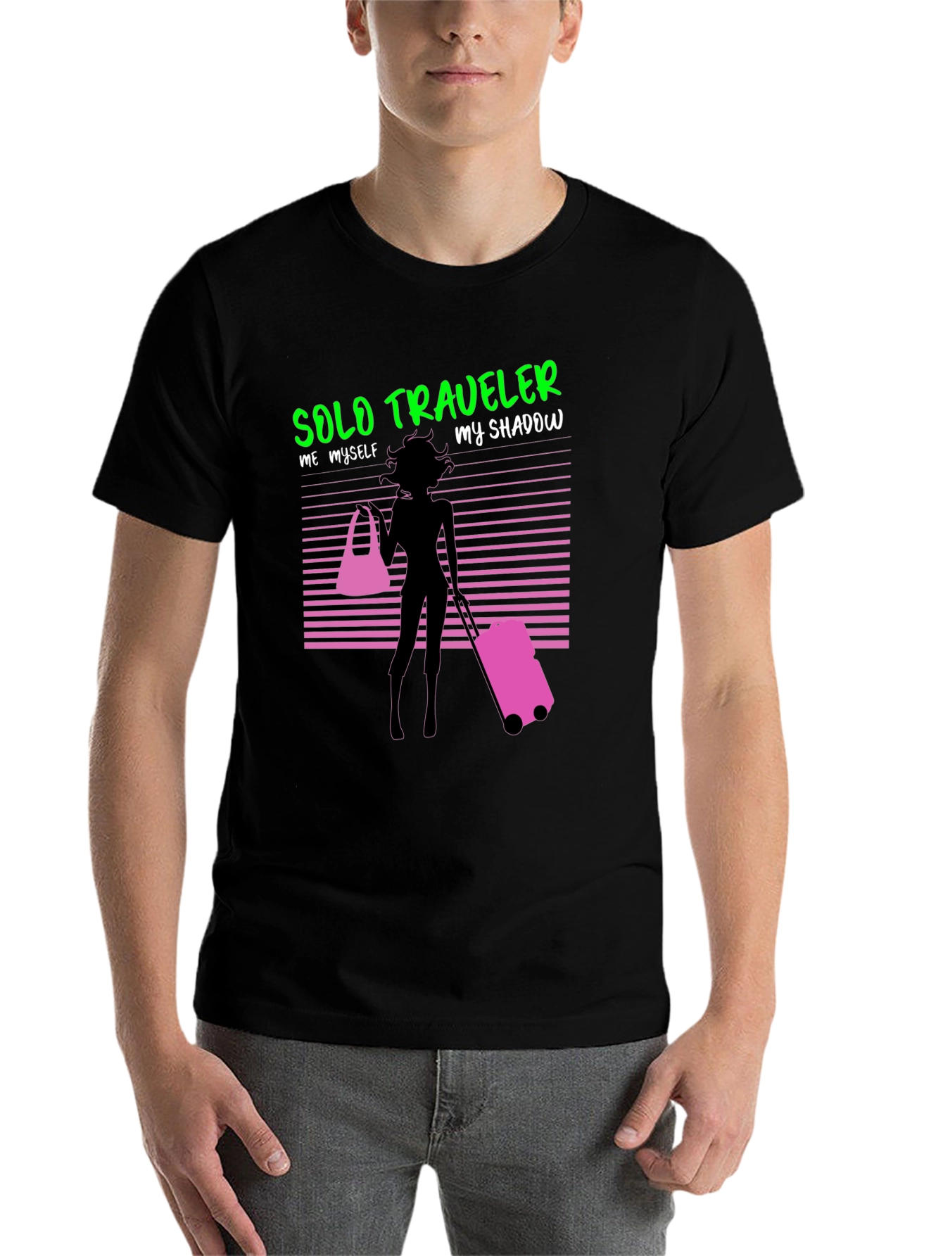 Solo Traveler Graphic Tee - Black Cotton T-Shirt - 7