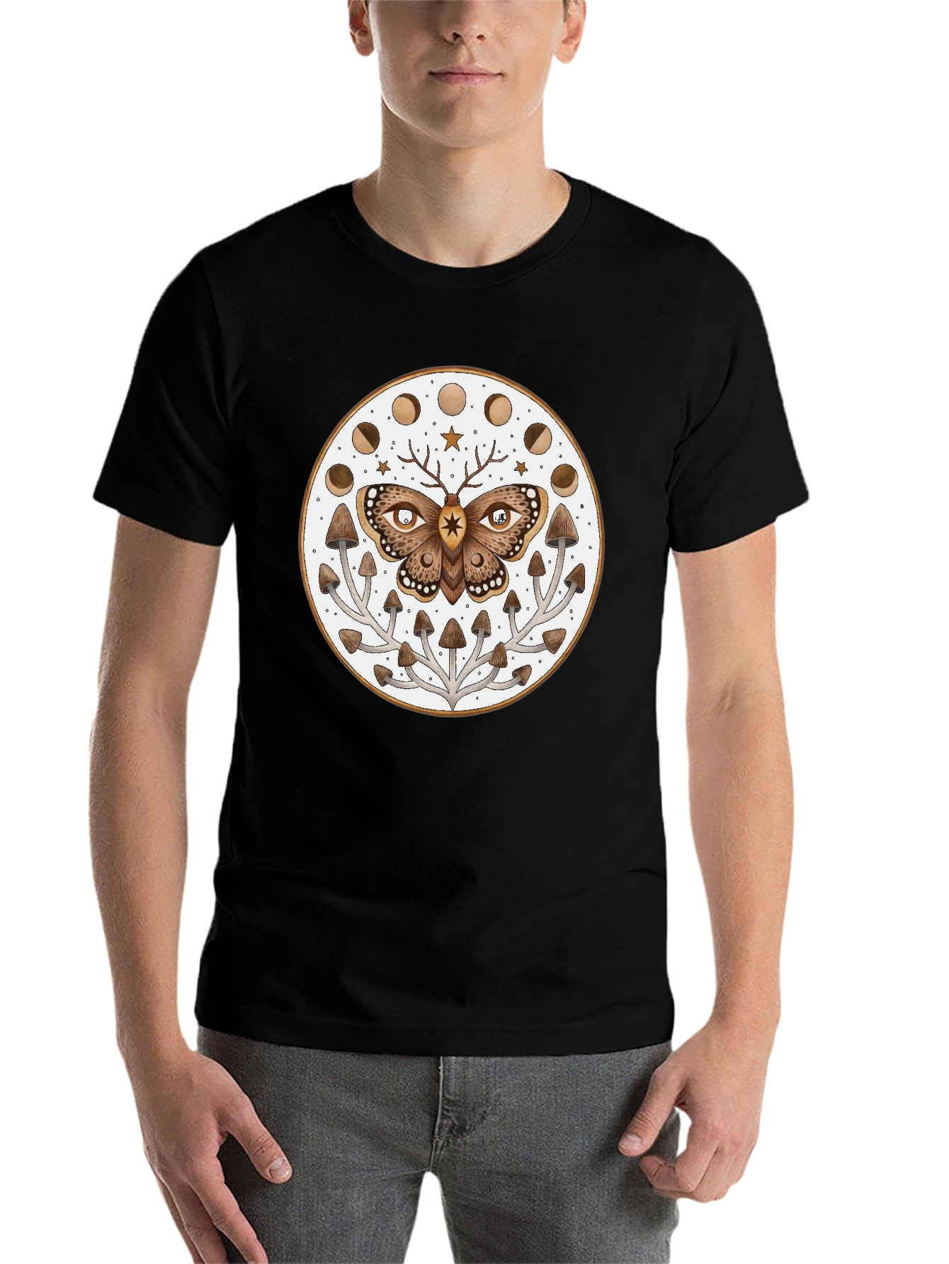 Moth Moon Phase Mushroom T-Shirt - 7