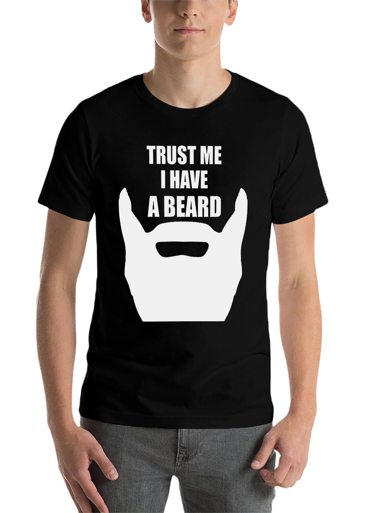 Black Trust Me I Have A Beard T-Shirt - Funny Graphic Tee view 7