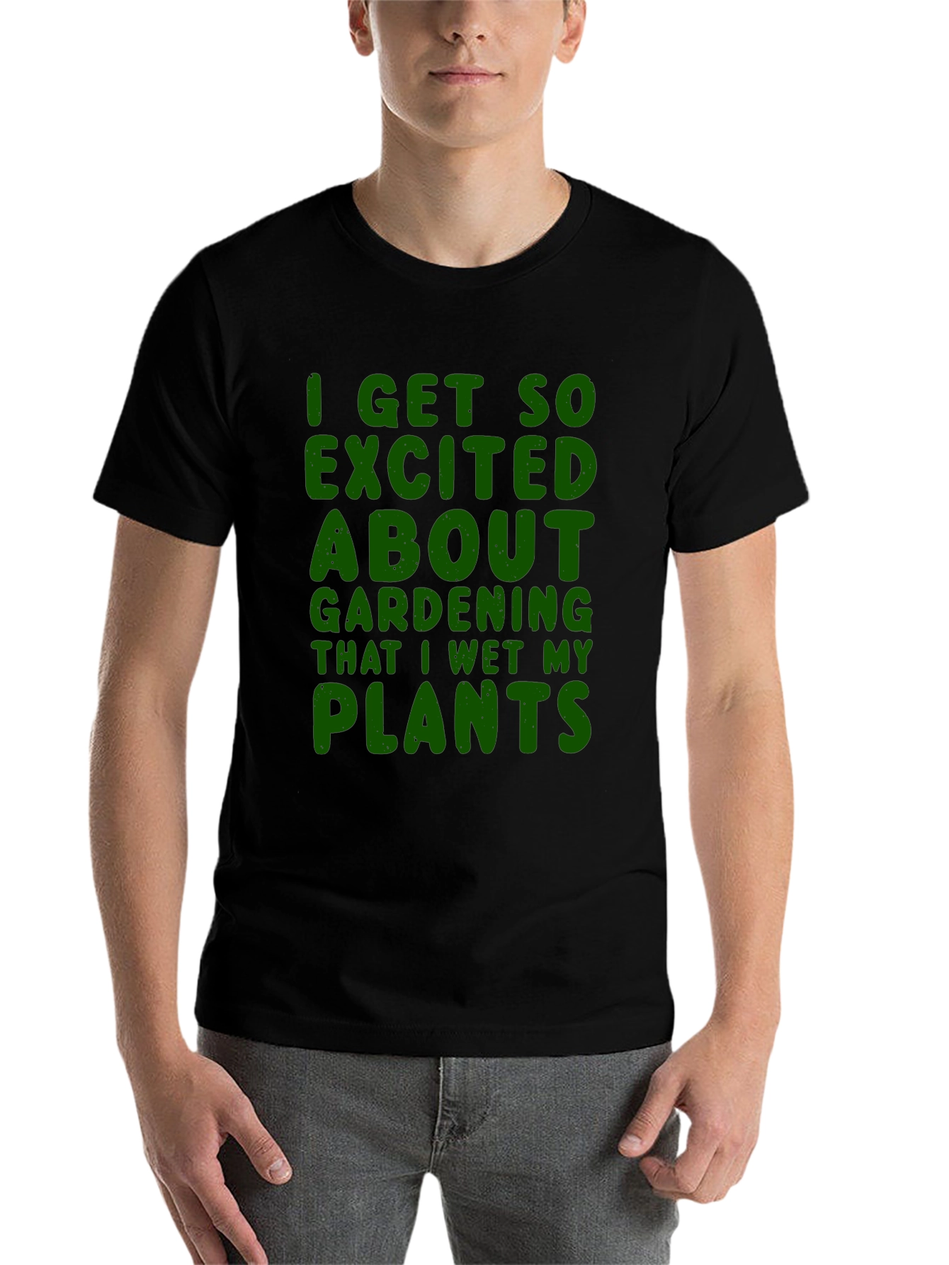 Black Gardening Humor T-Shirt - Wet My Plants view 7