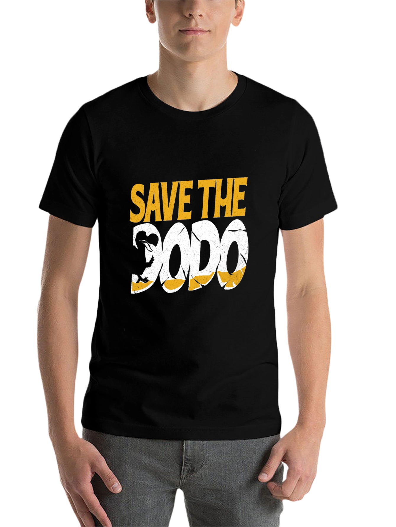 Black Save the Dodo Graphic Tee - Black Cotton T-Shirt view 7