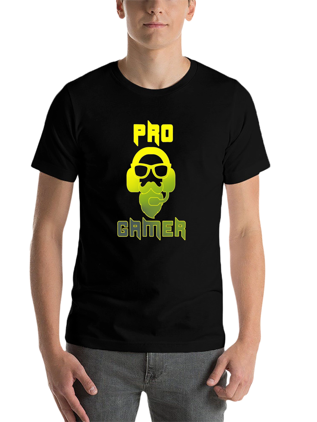 Black Pro Gamer Graphic Tee - Black Cotton Blend Shirt view 7