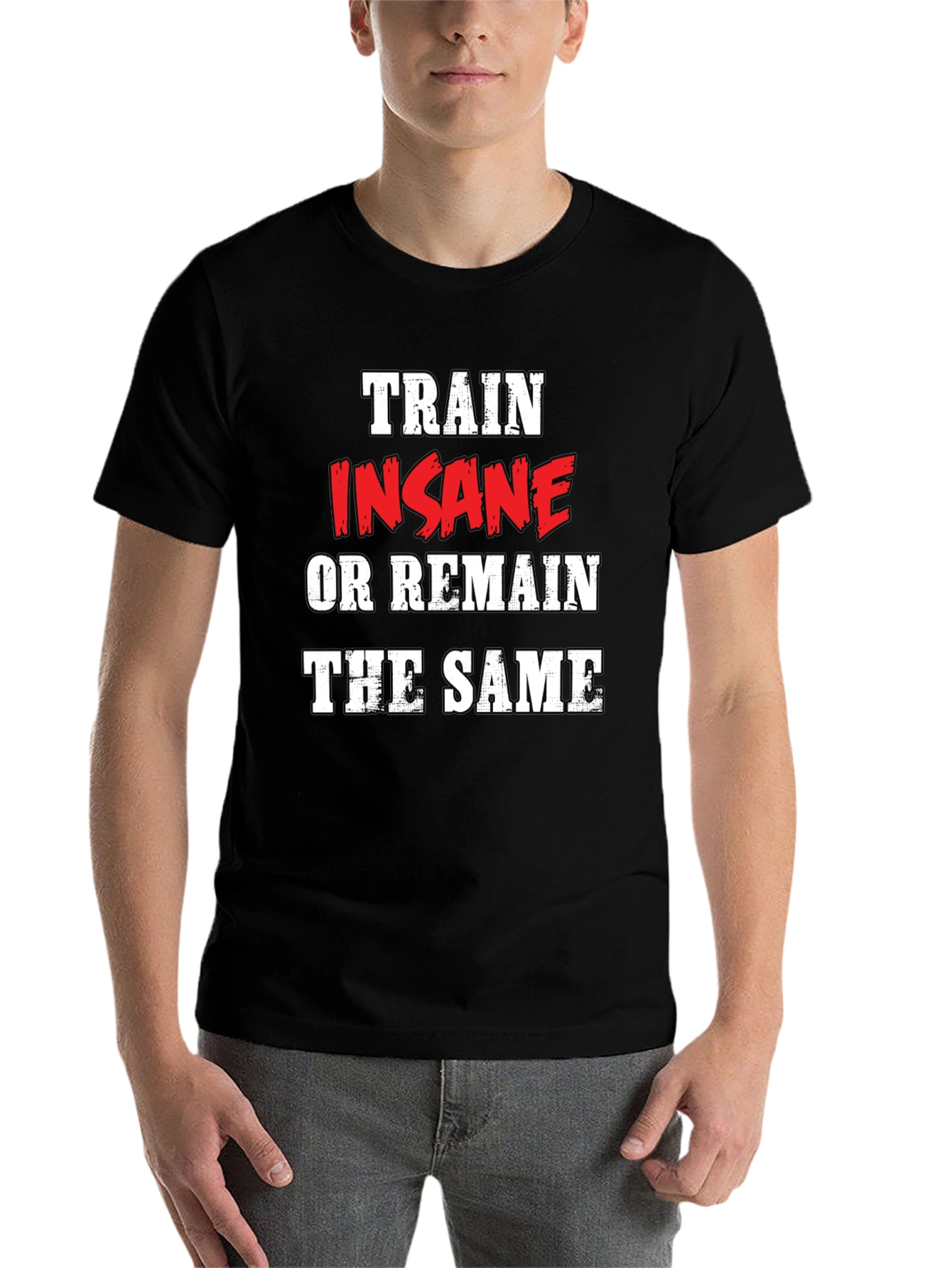 Black Train Insane Graphic Tee - Motivational Workout Shirt view 7