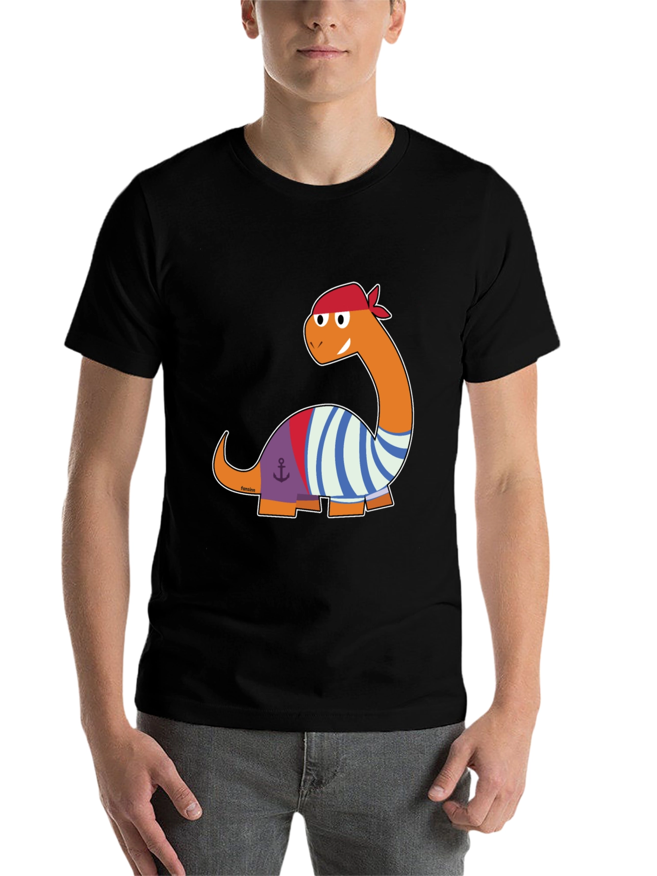 Black Pirate Dino T-Shirt - Black view 7
