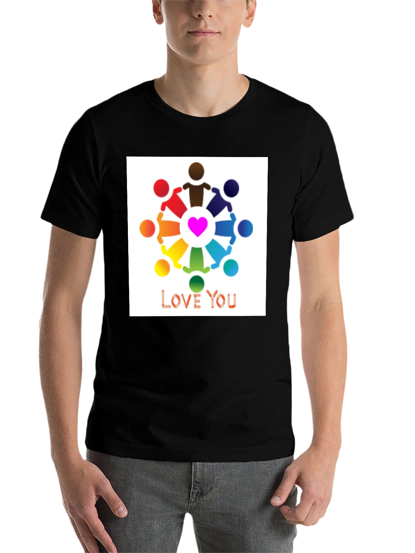 Black Love You Graphic Tee - Unity T-Shirt view 7