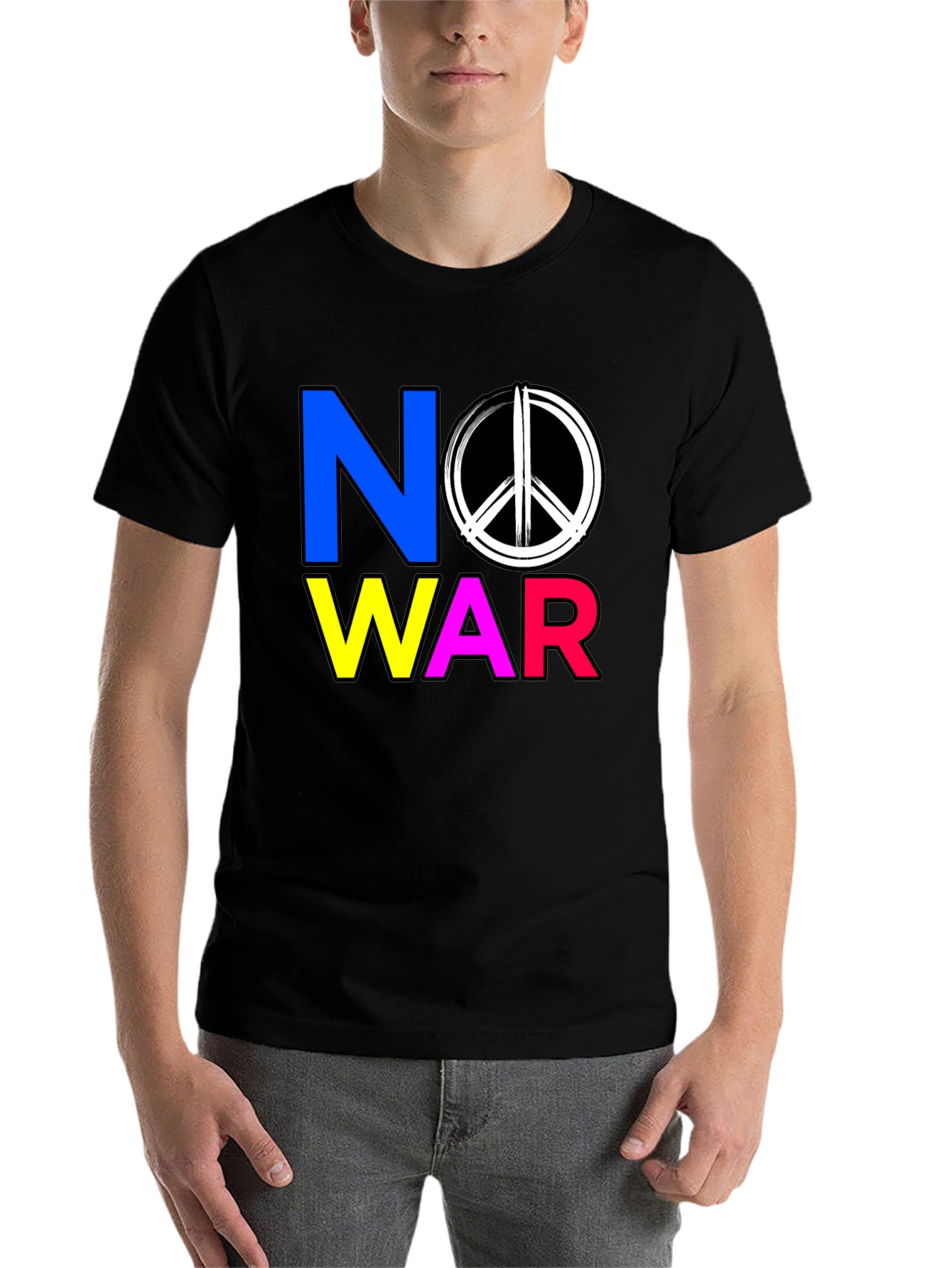 Black No War Graphic T-Shirt - Peace Symbol Tee view 7