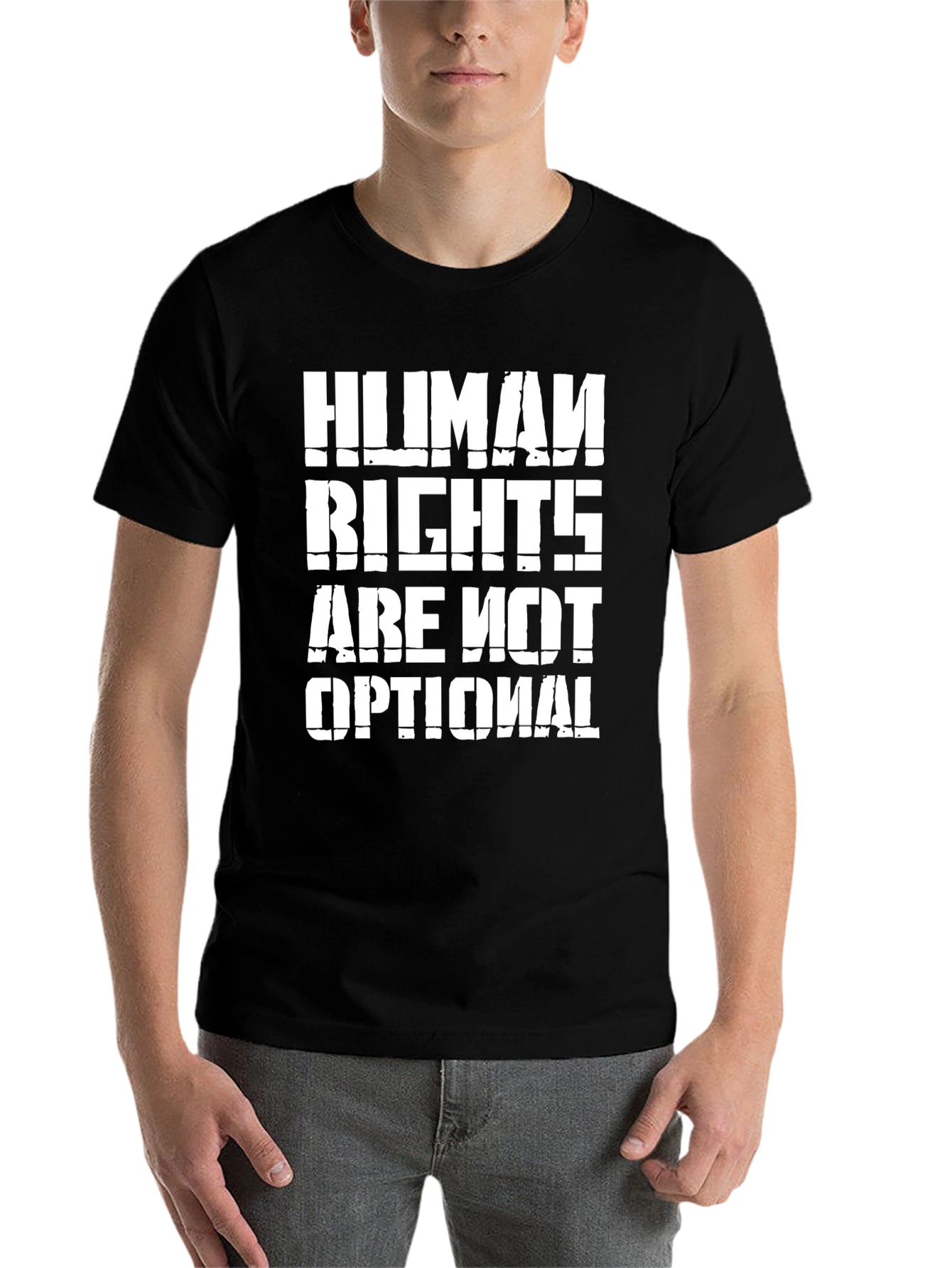 Black Human Rights Are Not Optional - Graphic Tee view 7