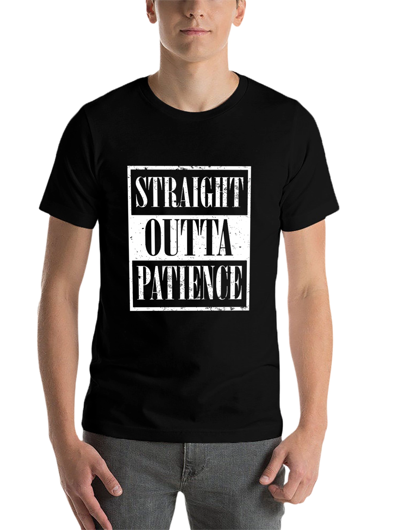 Black Straight Outta Patience Graphic Tee view 7
