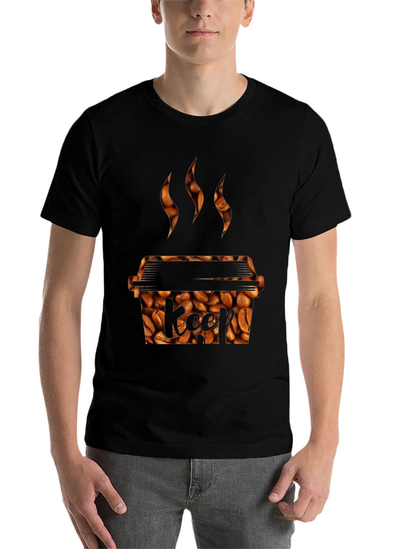 Black Coffee Bean Grill T-Shirt - Keef Design view 7