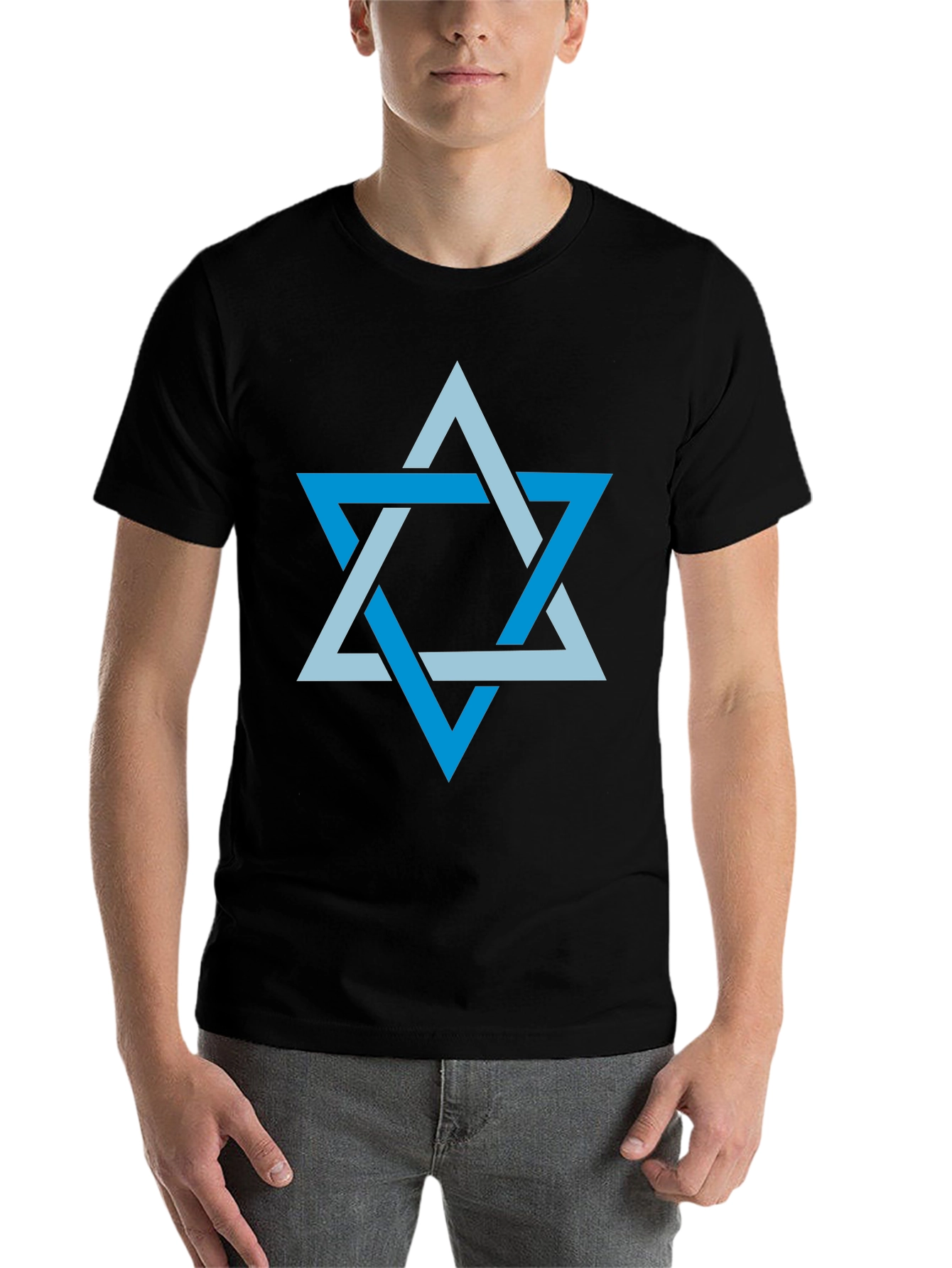 Black Star of David Men's Graphic T-Shirt view 7