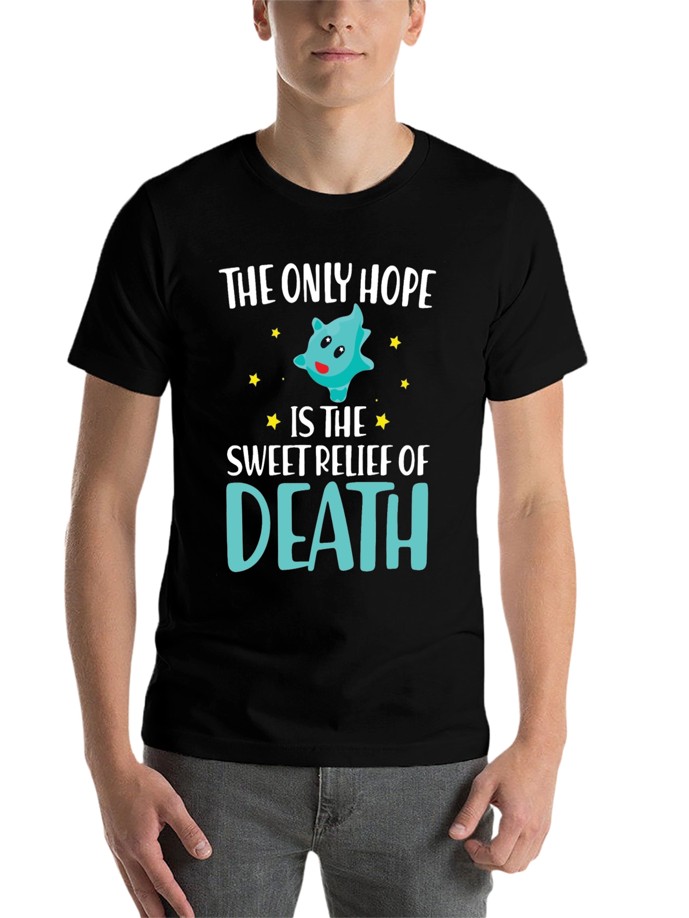 Black The Only Hope Death T-Shirt Funny Graphic Tee view 7