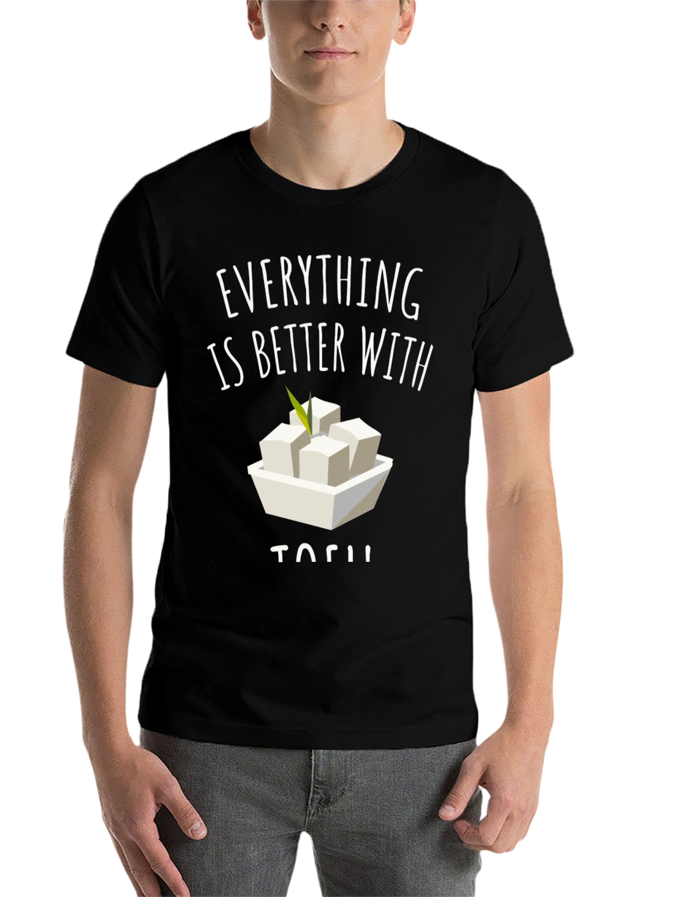 Black Everything is Better with Tofu Graphic Tee view 7