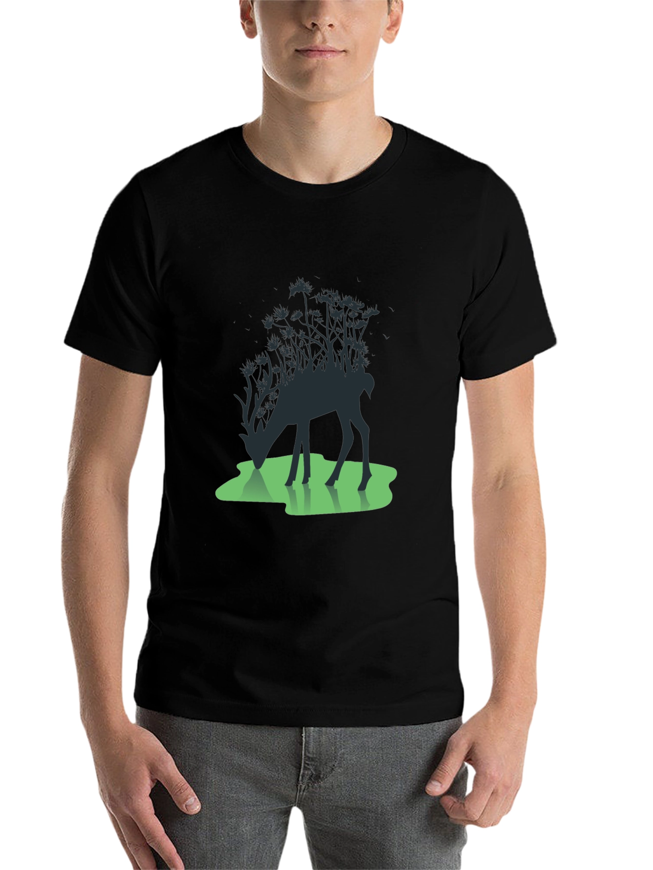 Nature Deer Silhouette Graphic Tee - 7