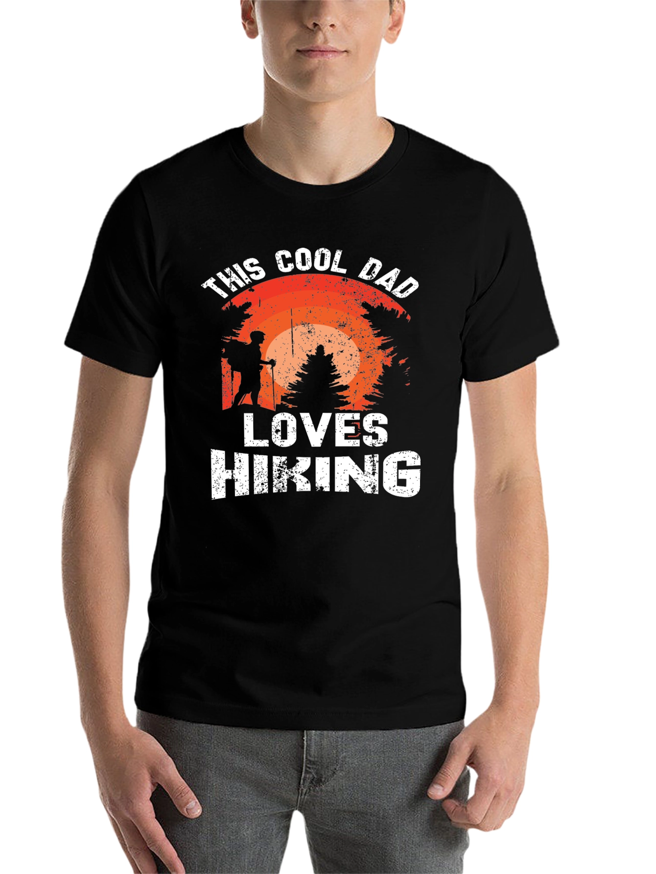Black Cool Dad Hiking T-Shirt view 7