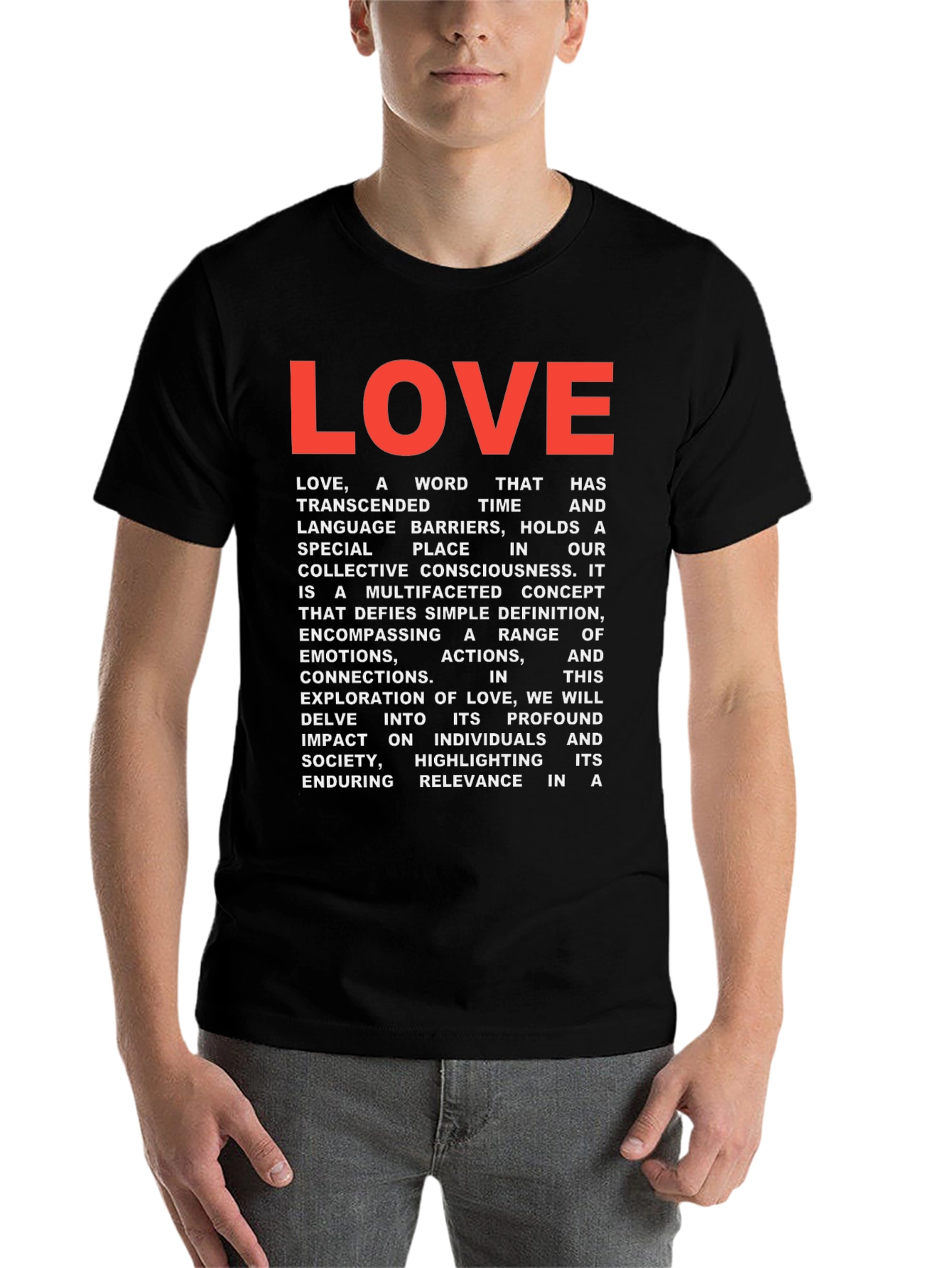 Black LOVE Definition Graphic Tee - Black view 7