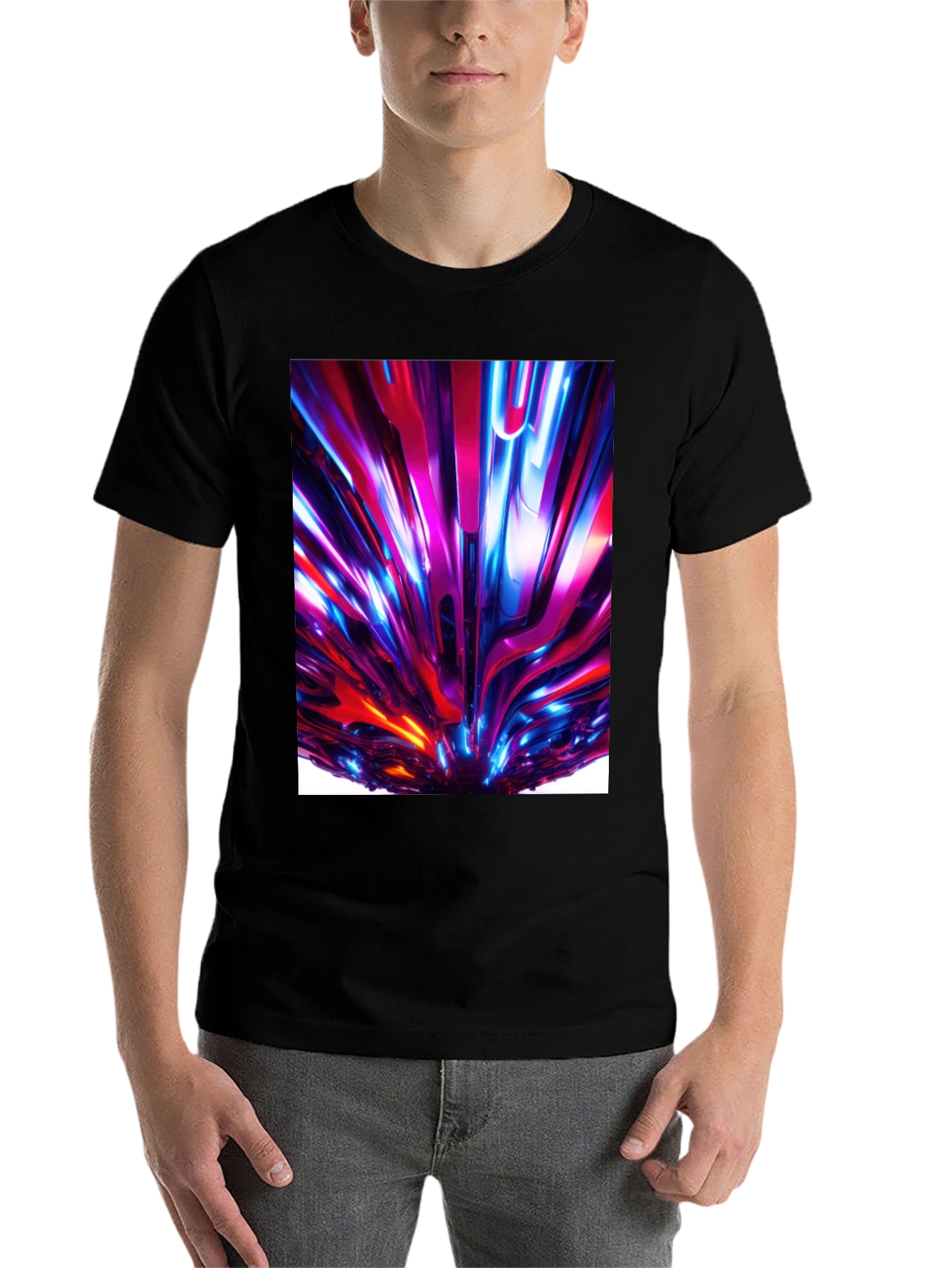 Black Abstract Art Black T-Shirt view 7