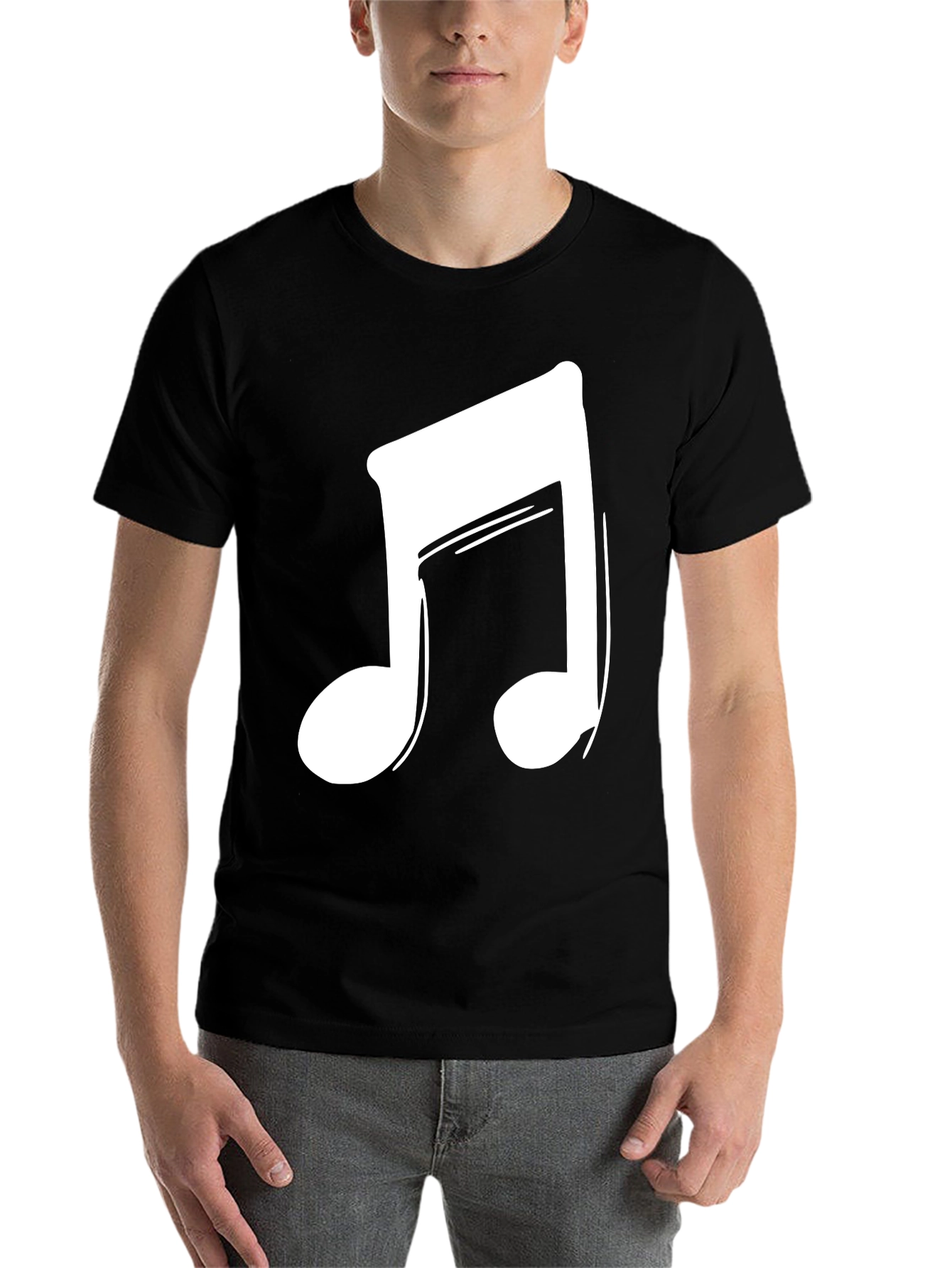 Black Musical Note Graphic Tee - Casual Style view 7