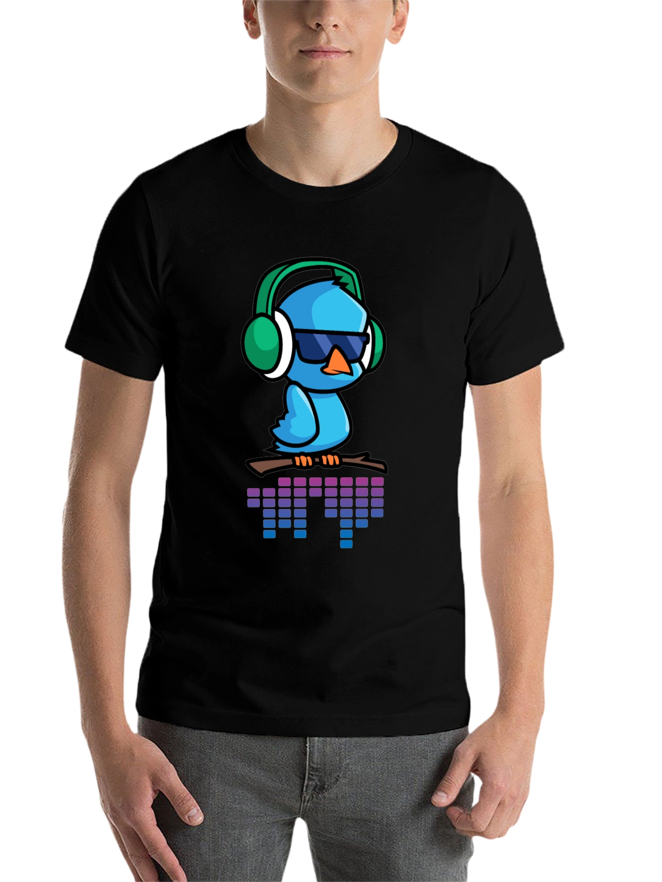 Black Cool Bird T-Shirt - Music Lover's Tee view 7