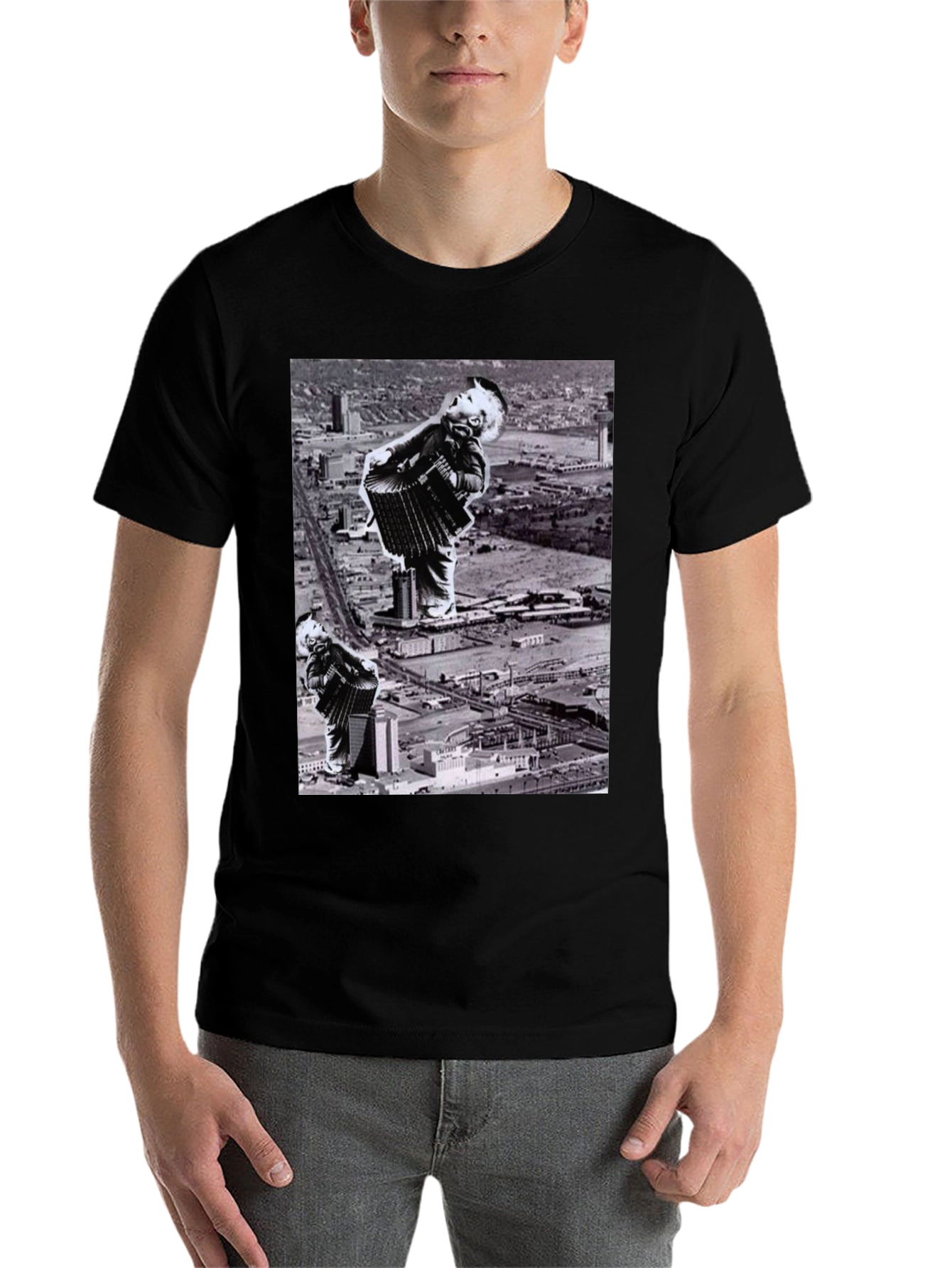 Black Accordion Player Black T-Shirt view 7