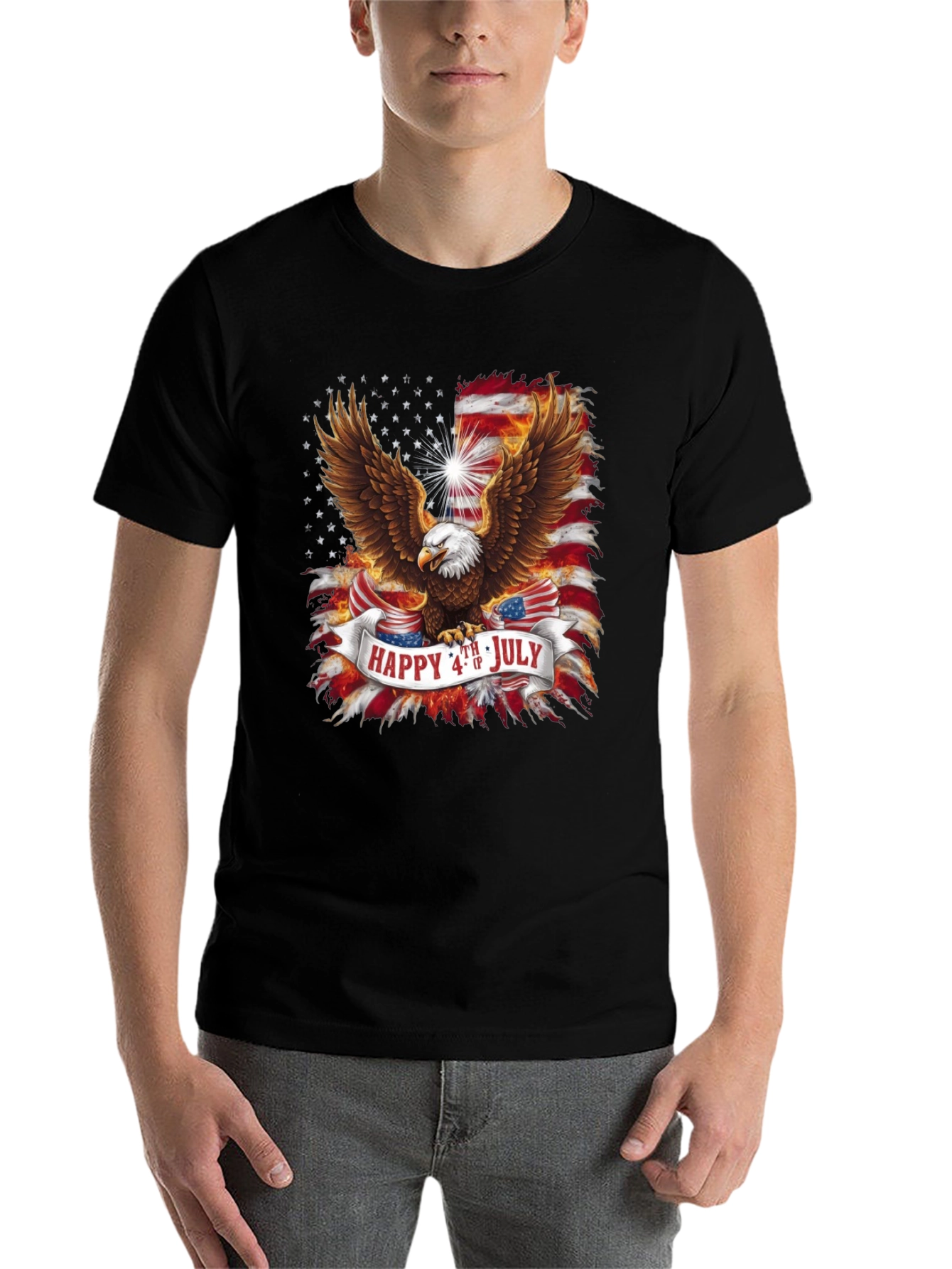 Black Patriotic Eagle 4th of July Graphic Tee view 7