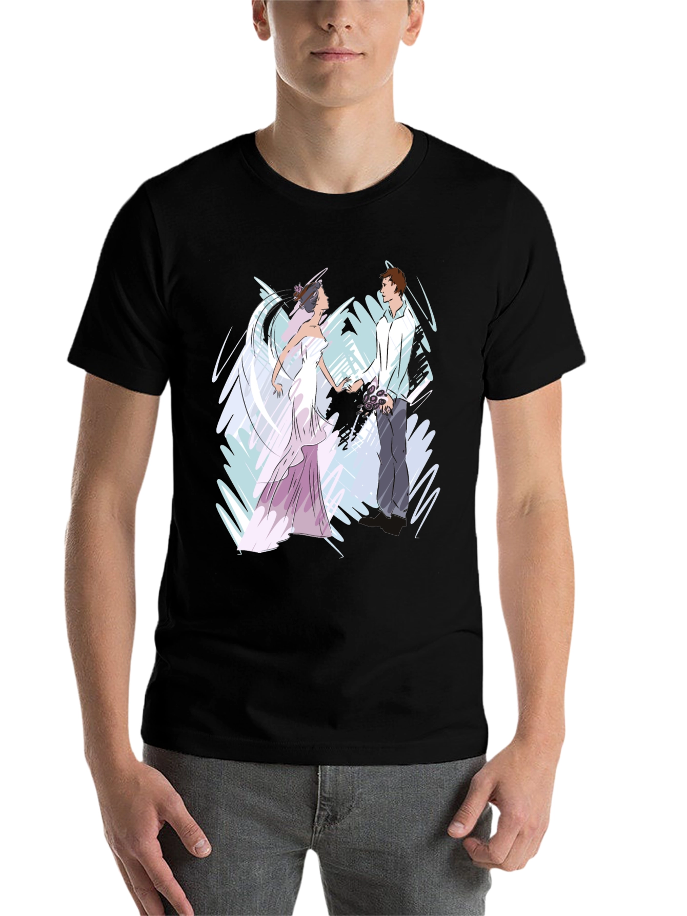 Black Bride & Groom Graphic T-Shirt - Black view 7