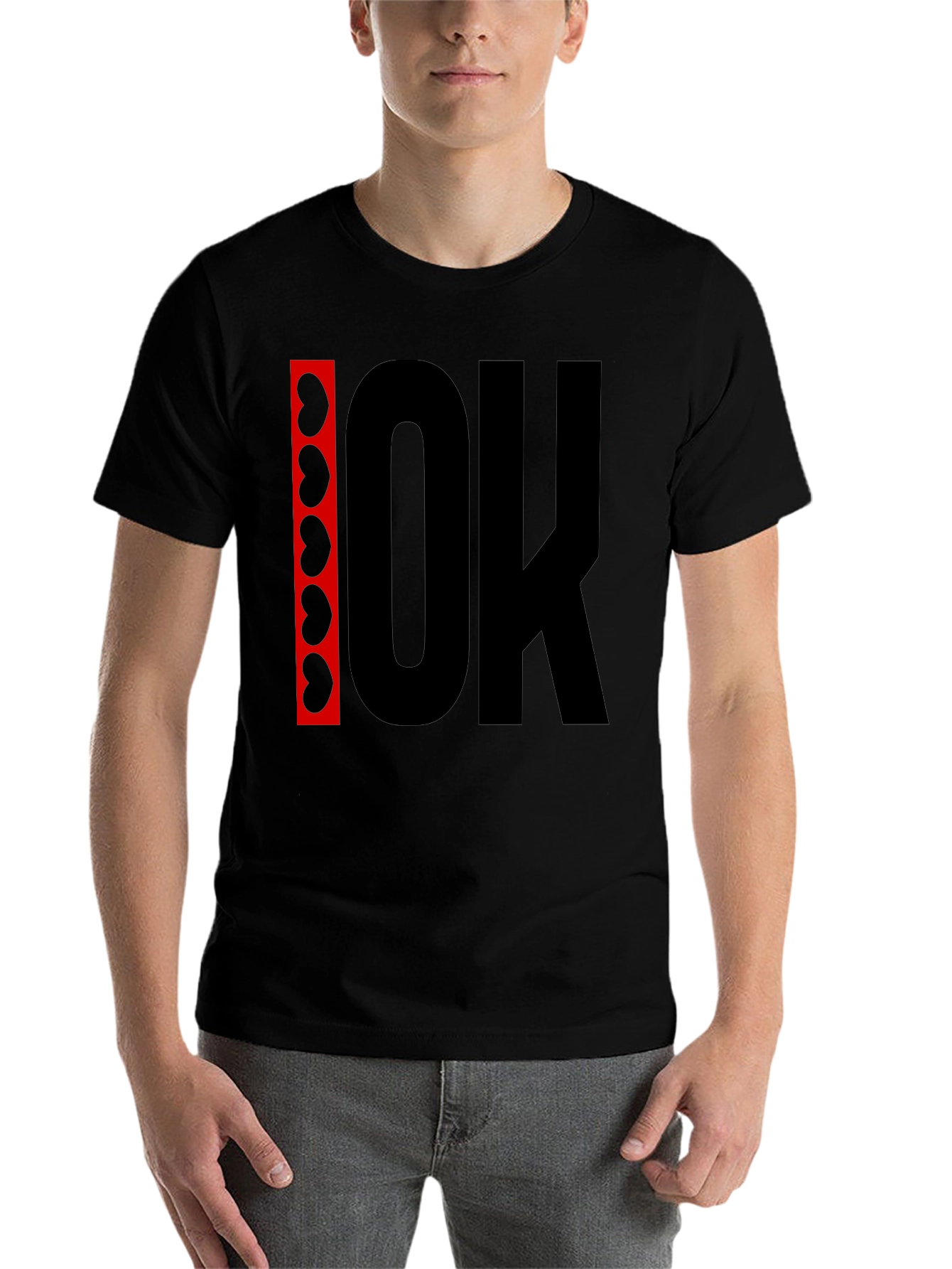 Black Funny Kidney OK Graphic T-Shirt - Unisex view 7