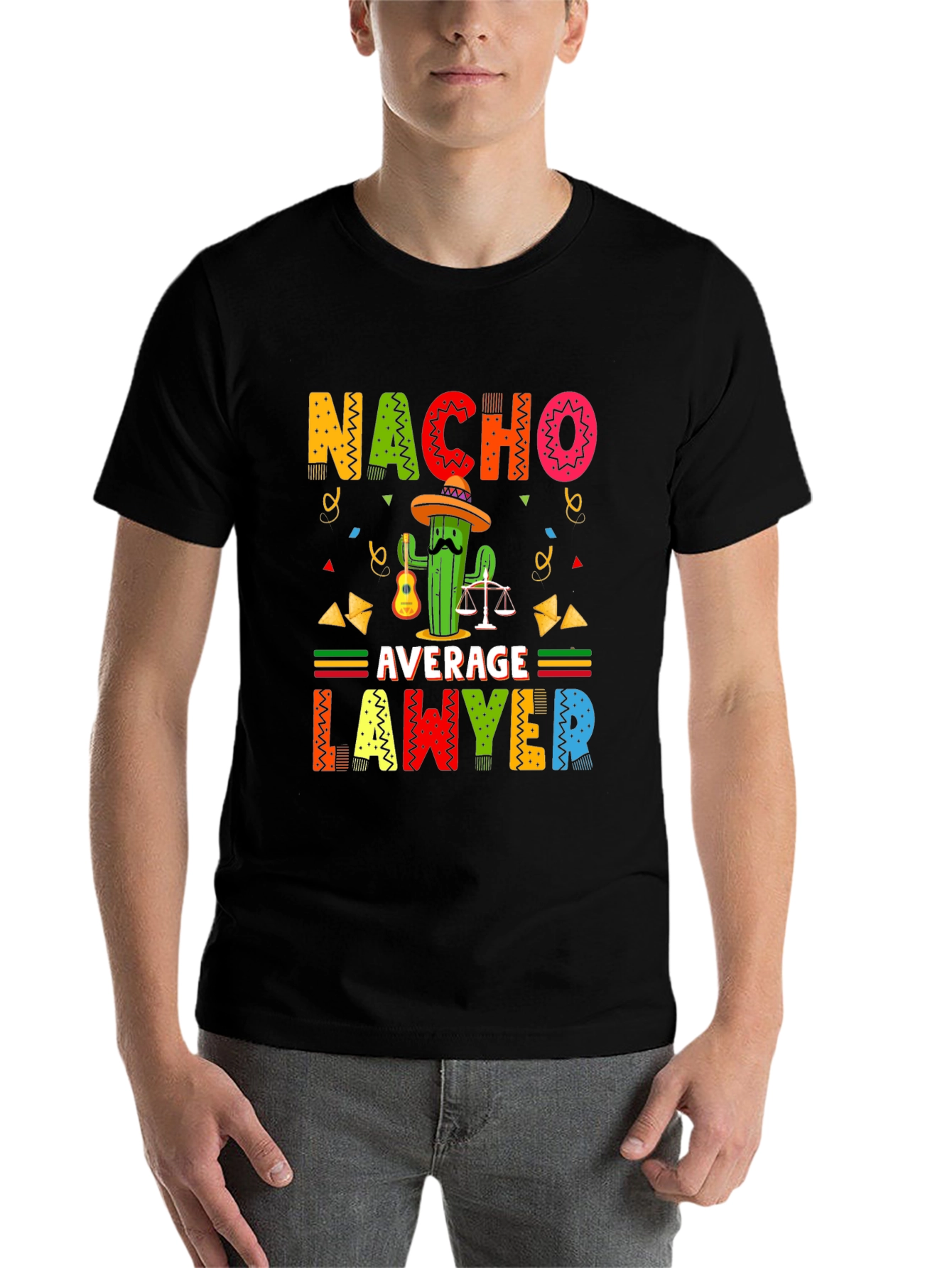 Black Nacho Average Lawyer Black T-Shirt view 7