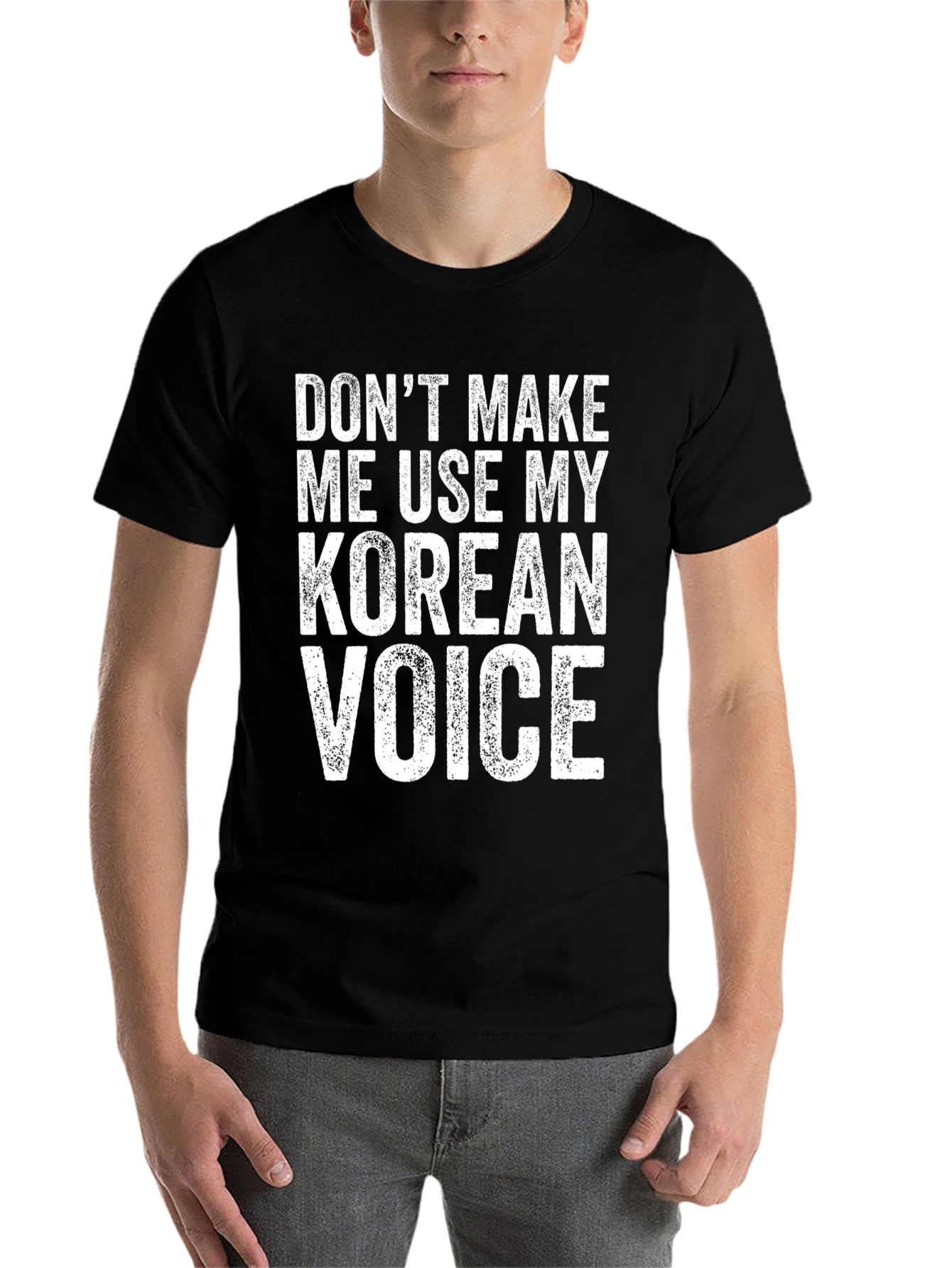 Black Korean Voice T-Shirt Funny Novelty Tee view 7