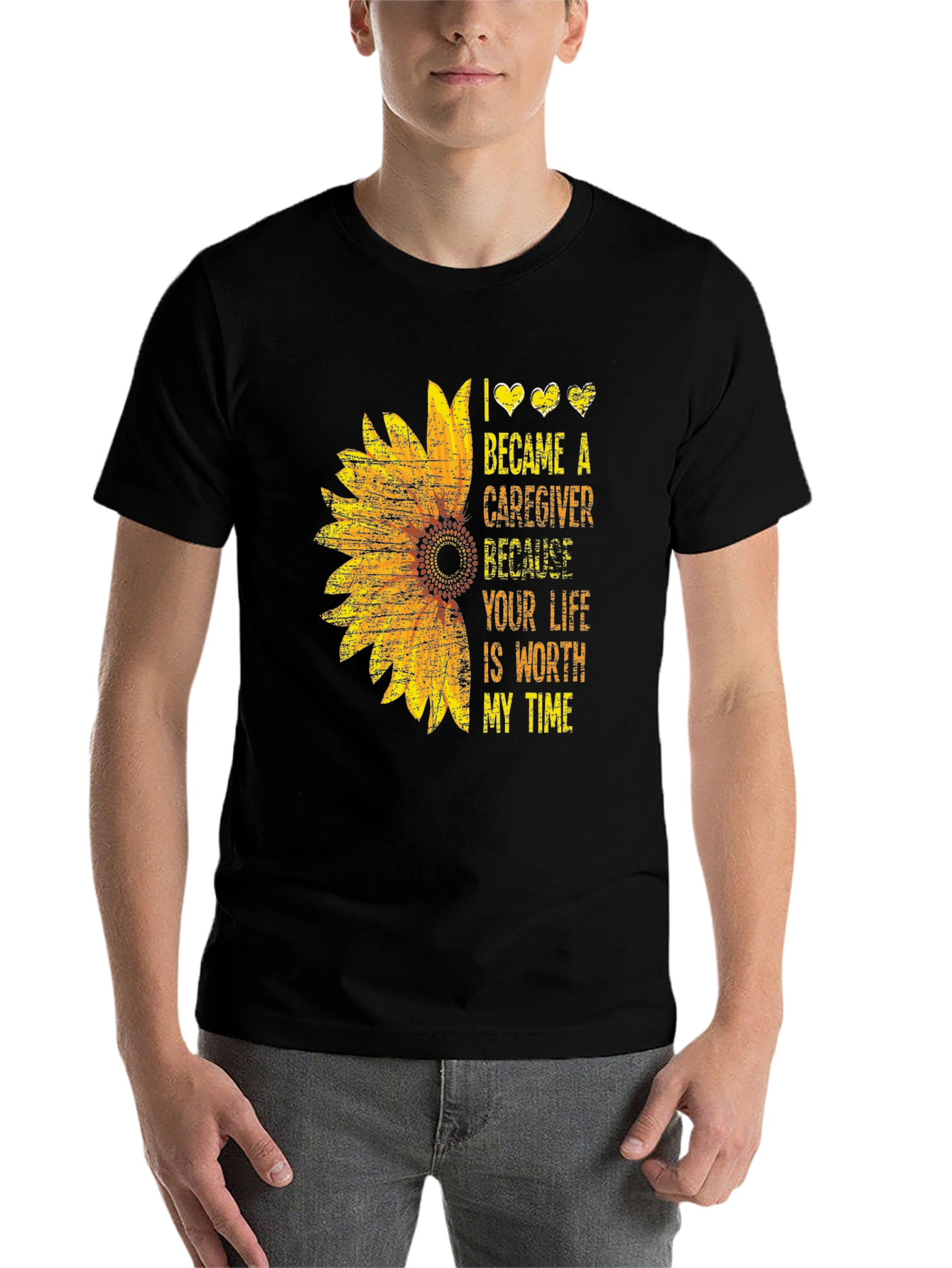 Black Sunflower Caregiver Graphic Tee view 7