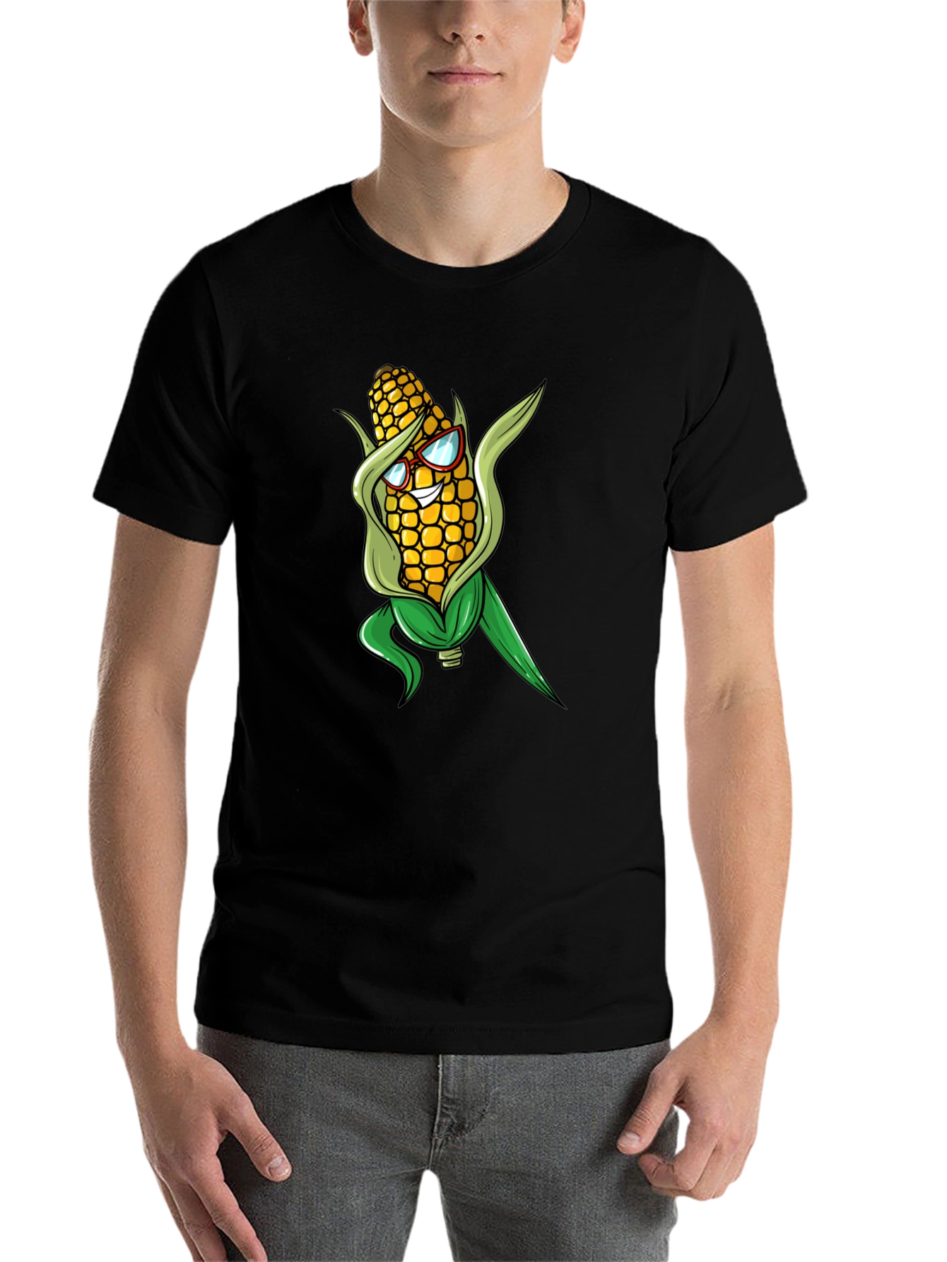 Black Corn with Glasses Graphic Tee view 7