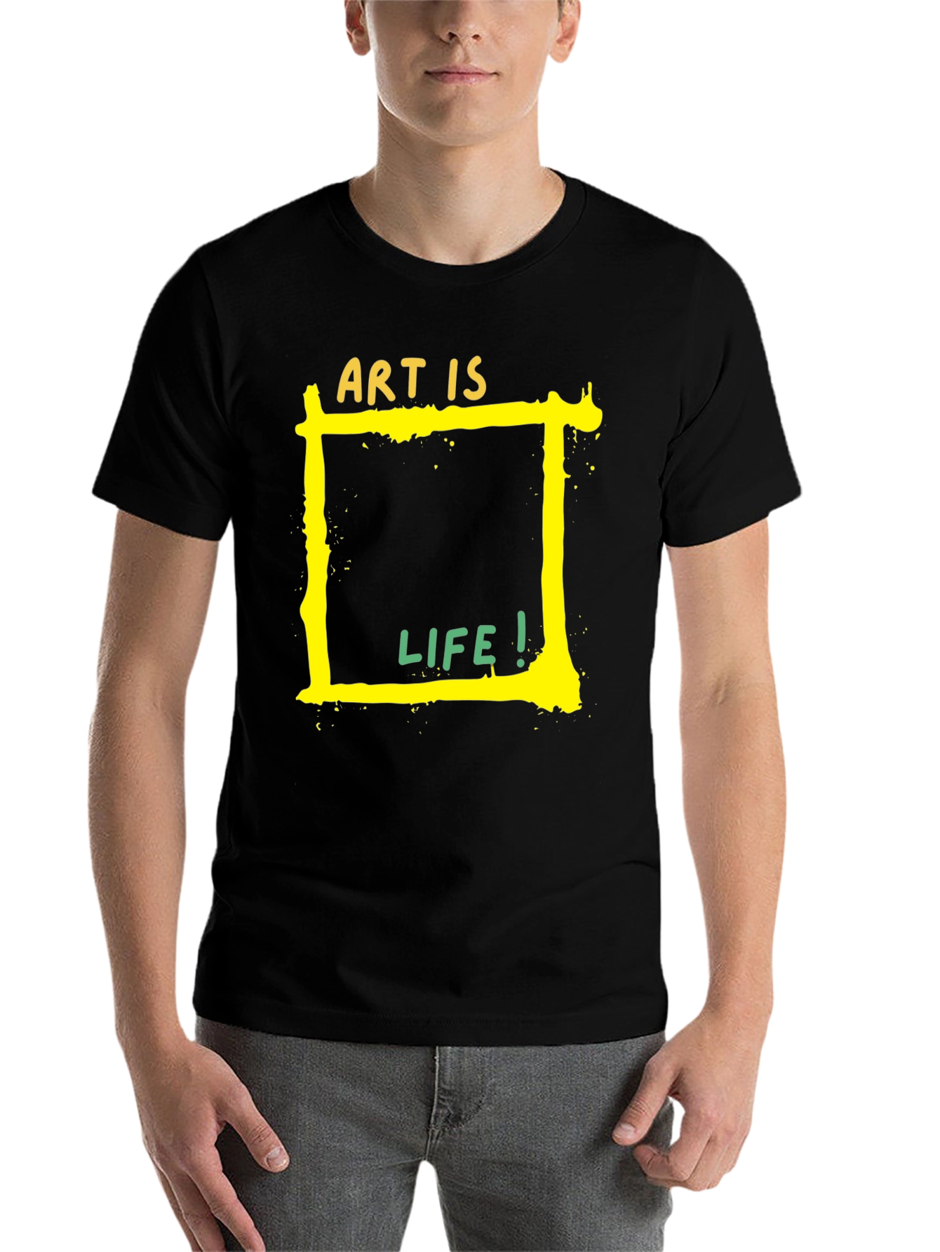 Black Art is Life Graphic Tee - Black Unisex T-Shirt view 7