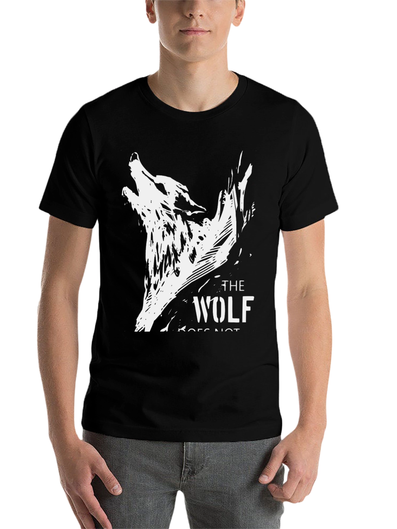 Black The Wolf Graphic Black T-Shirt view 7